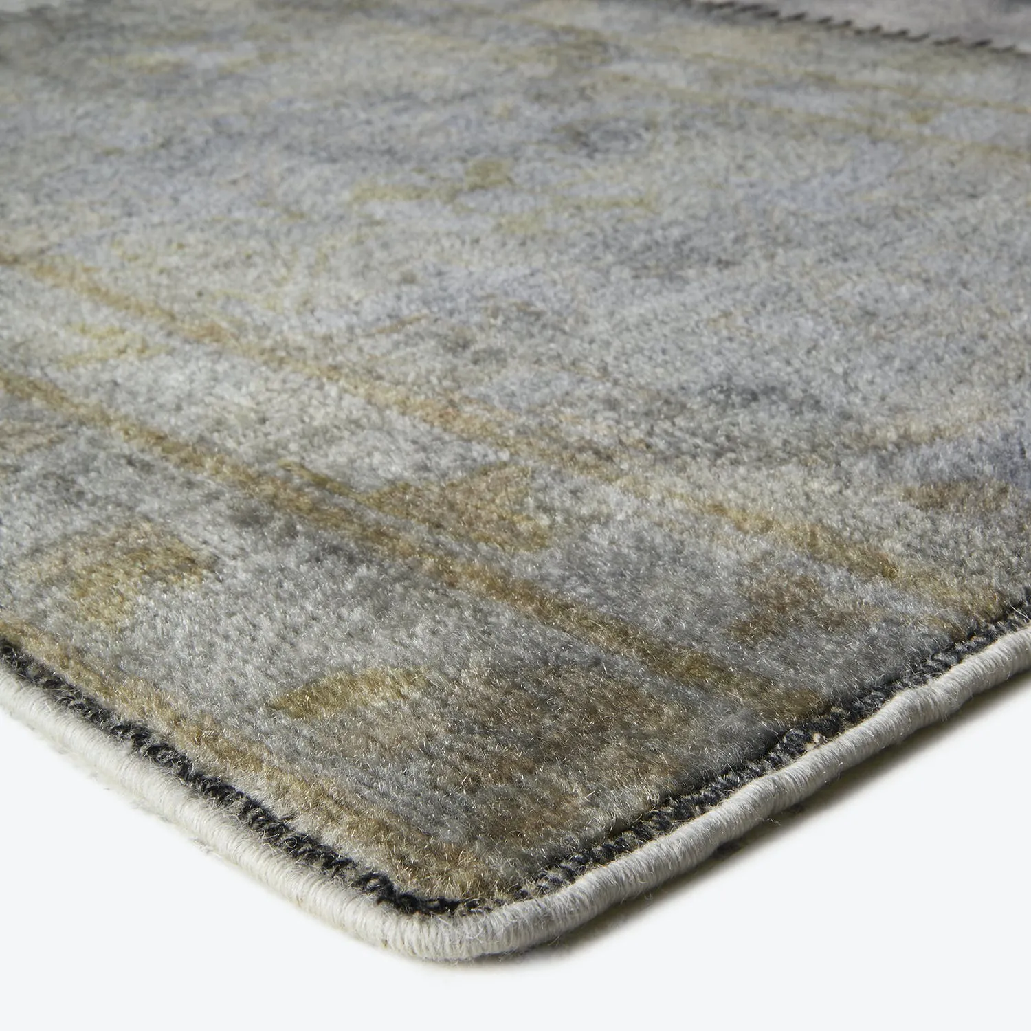 Grey Overdyed Patchwork Wool Rug - 8'7" x 11'3"