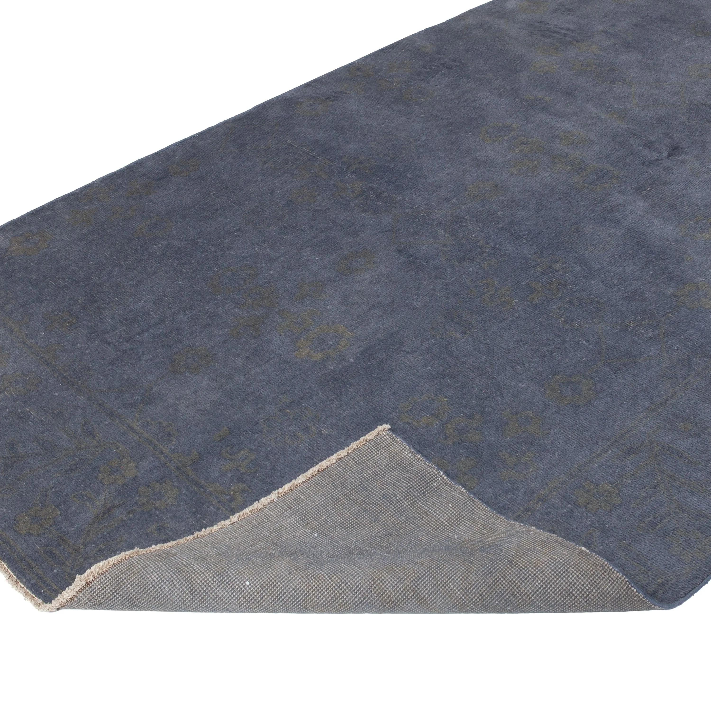 Grey Overdyed Wool Rug - 4'4" x 11'9"
