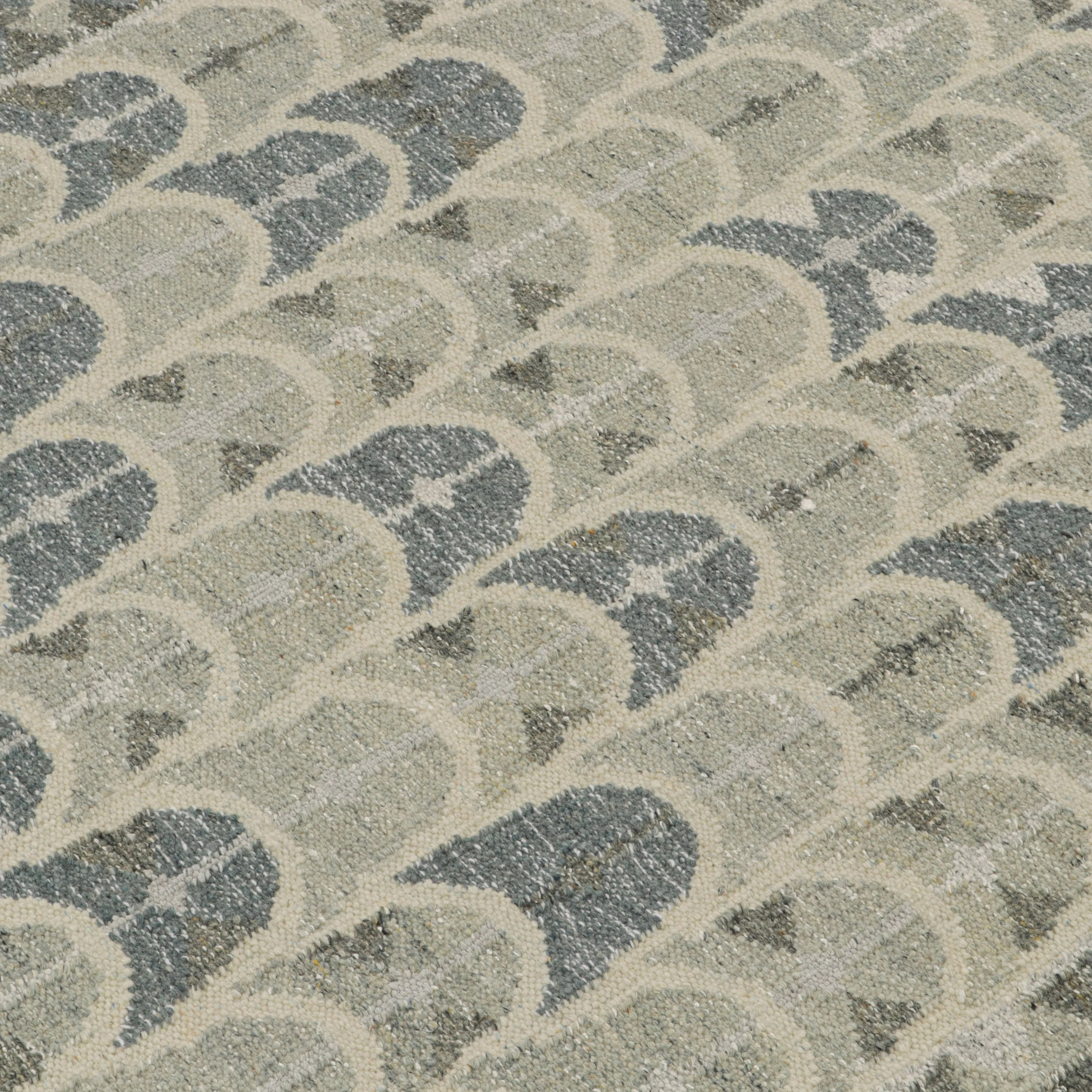 Grey Swedish Flatweave Wool Cotton Blend Rug - 6'1" x 9'