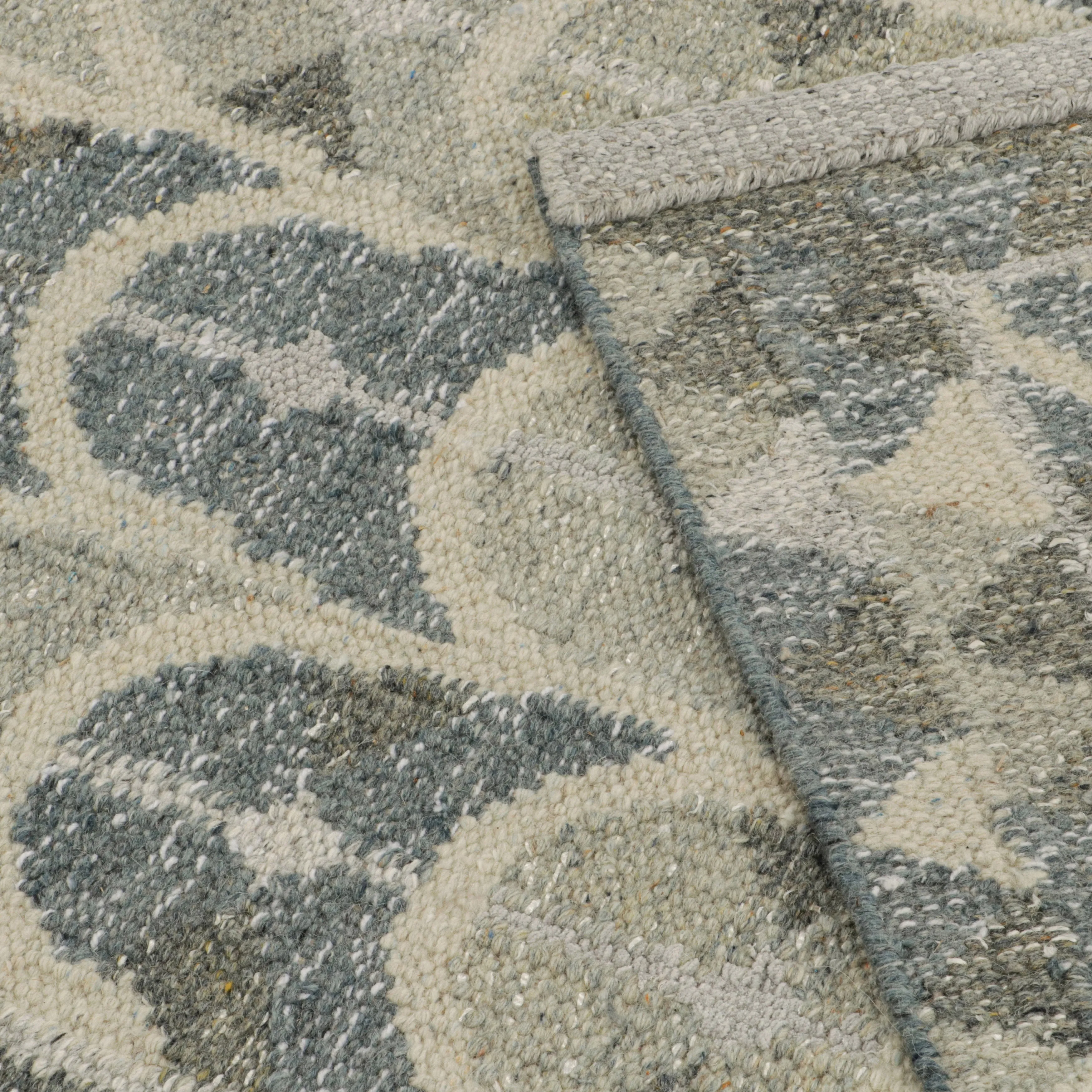 Grey Swedish Flatweave Wool Cotton Blend Rug - 6'1" x 9'