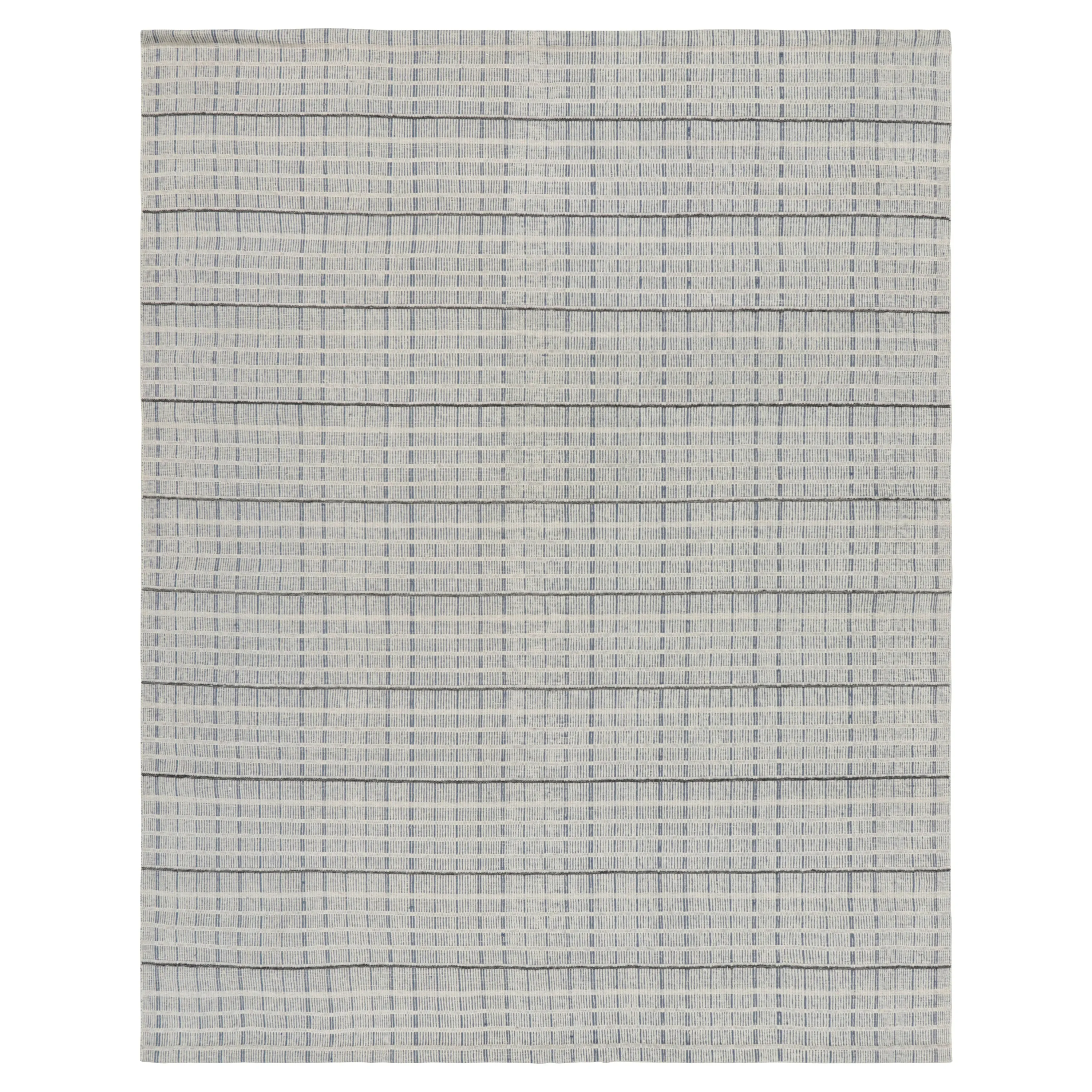 Grey Swedish Inspired Flatweave Wool Rug - 9'6" x 12'2"