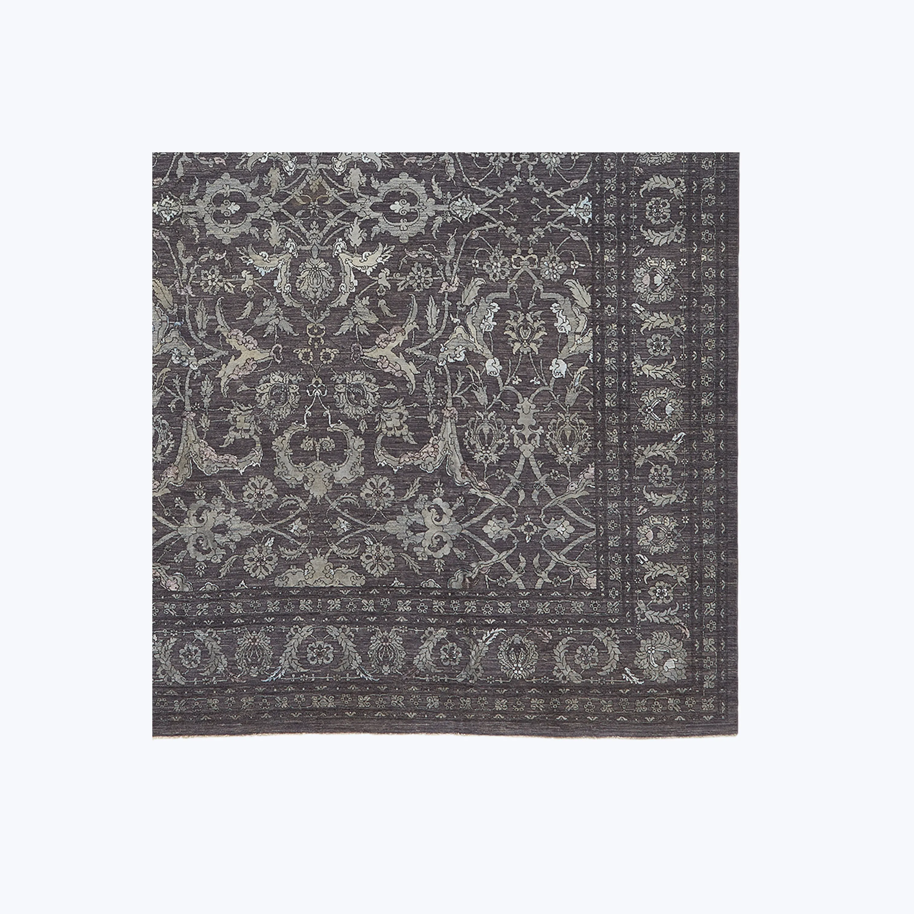 Grey Traditional Wool Rug - 11'1" x 14'1"