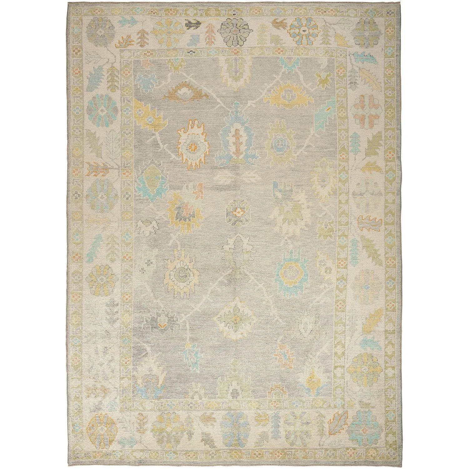 Grey Traditional Wool Rug - 8'9" x 12'