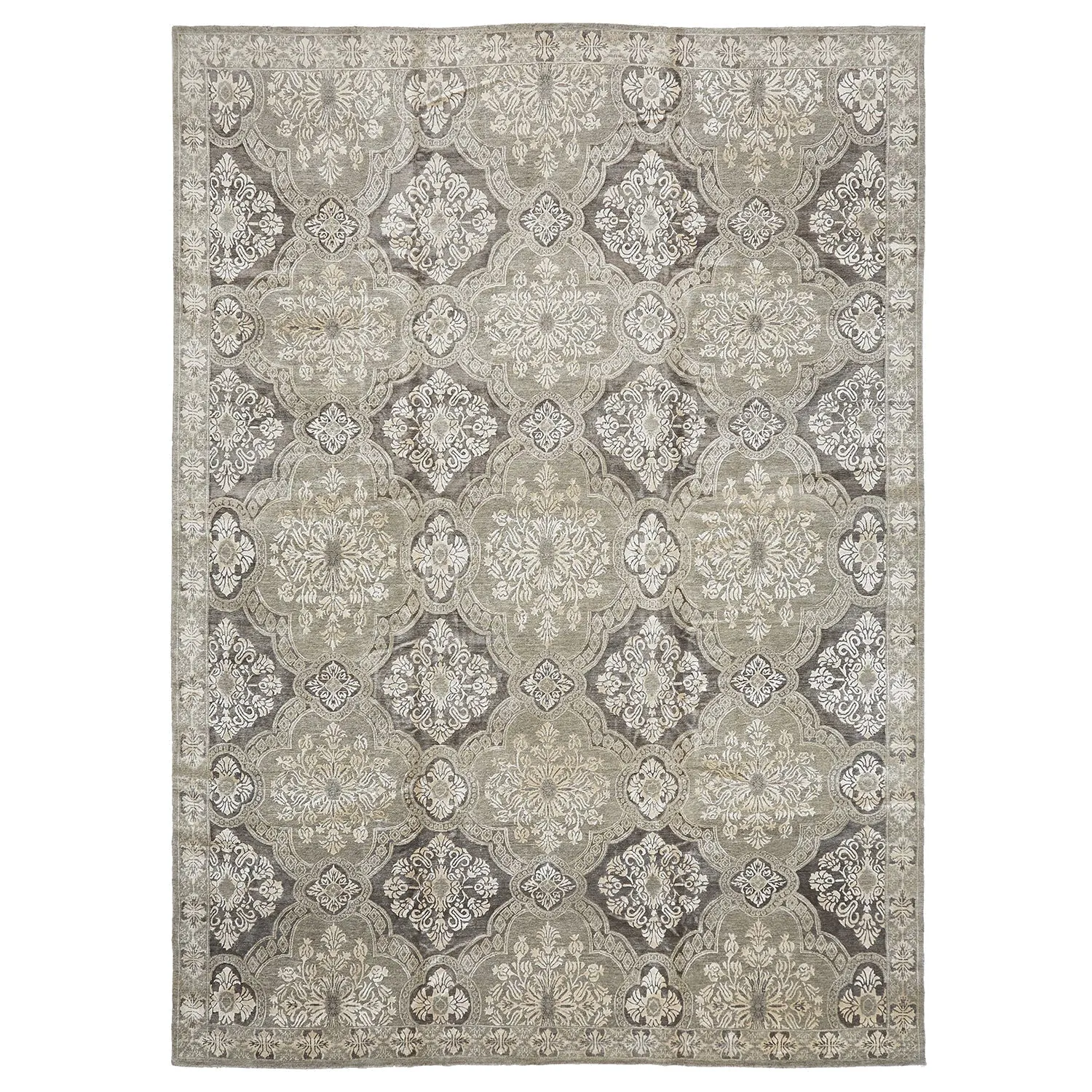 Grey Transitional Wool Blend Rug - 12' x 16'