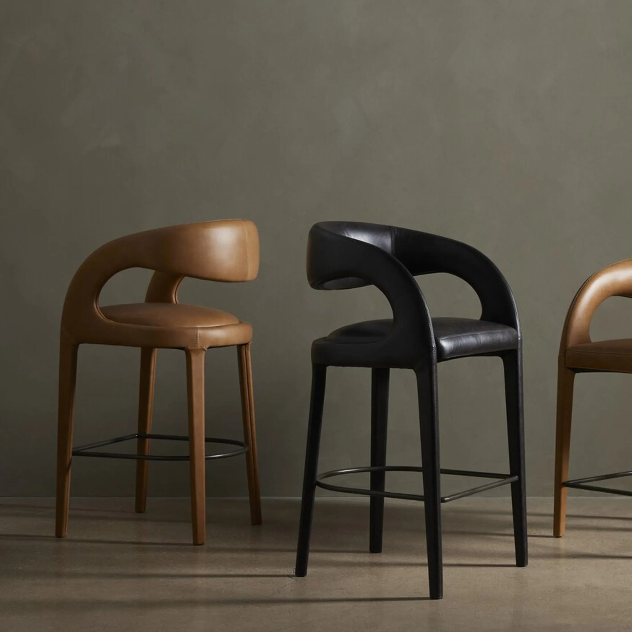 Hawkins Leather Bar Stool