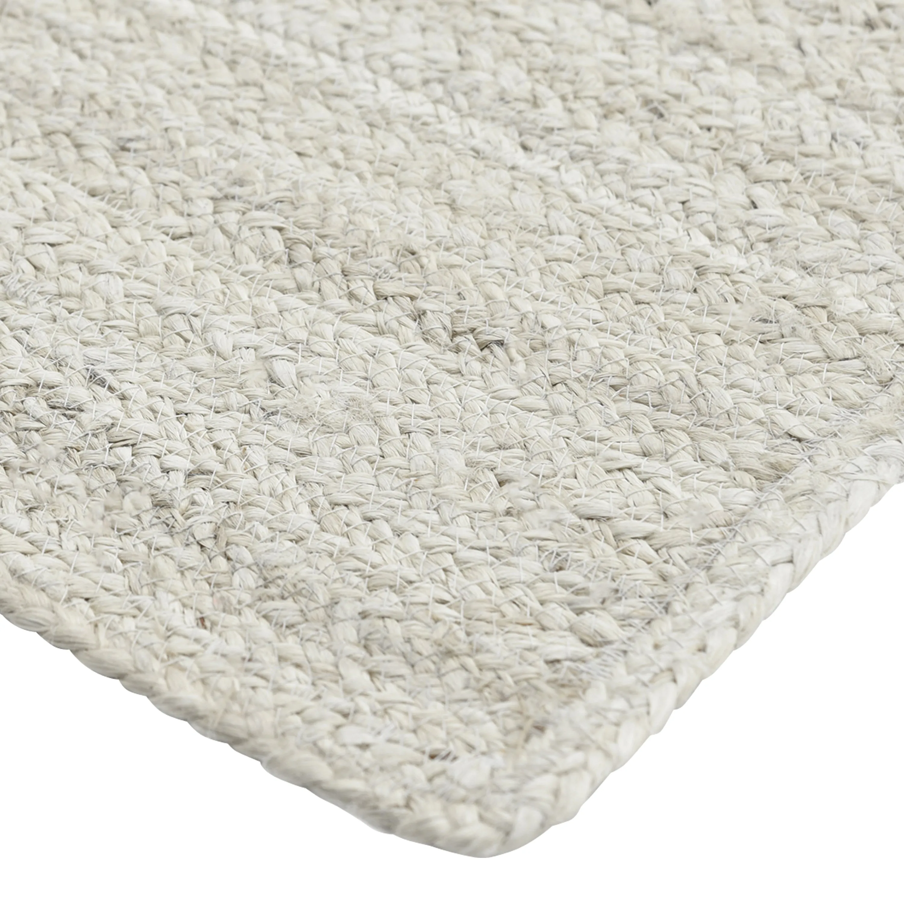 Ivory Braided Solid Jute Rug
