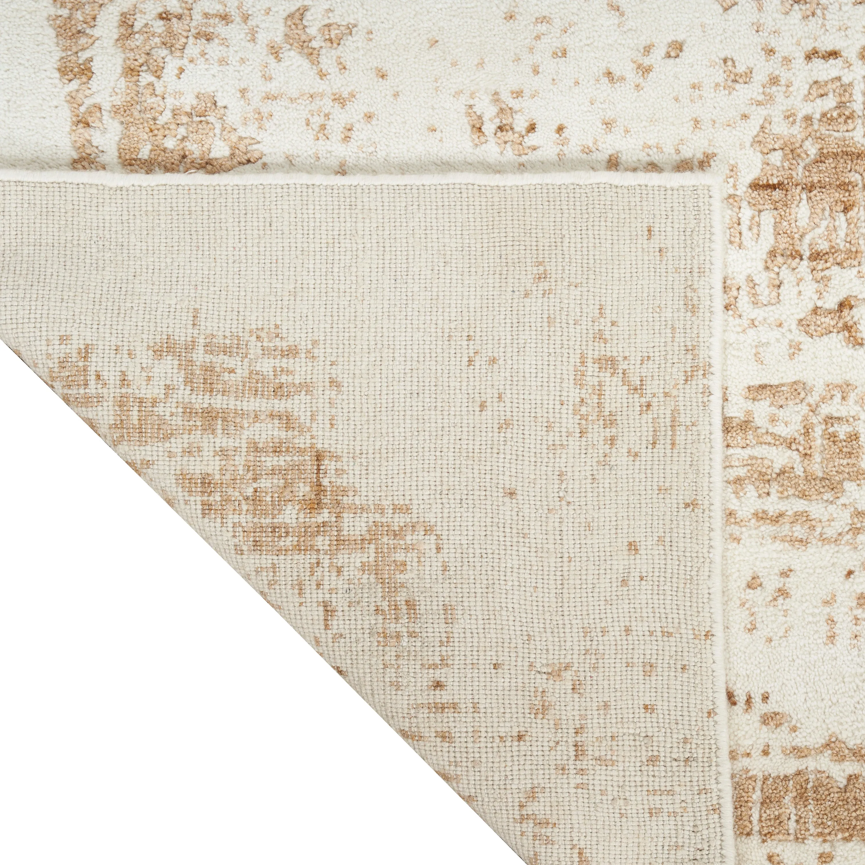 Ivory Essentials Gold Contemporary Wool Blend Rug