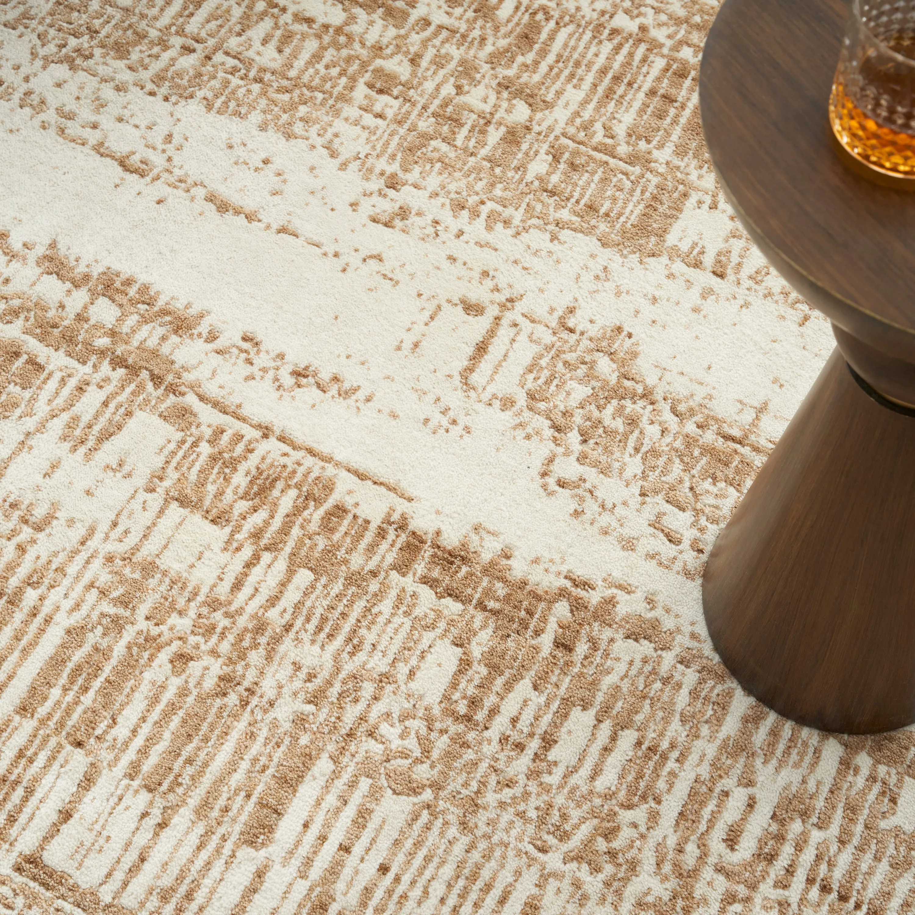Ivory Essentials Gold Contemporary Wool Blend Rug