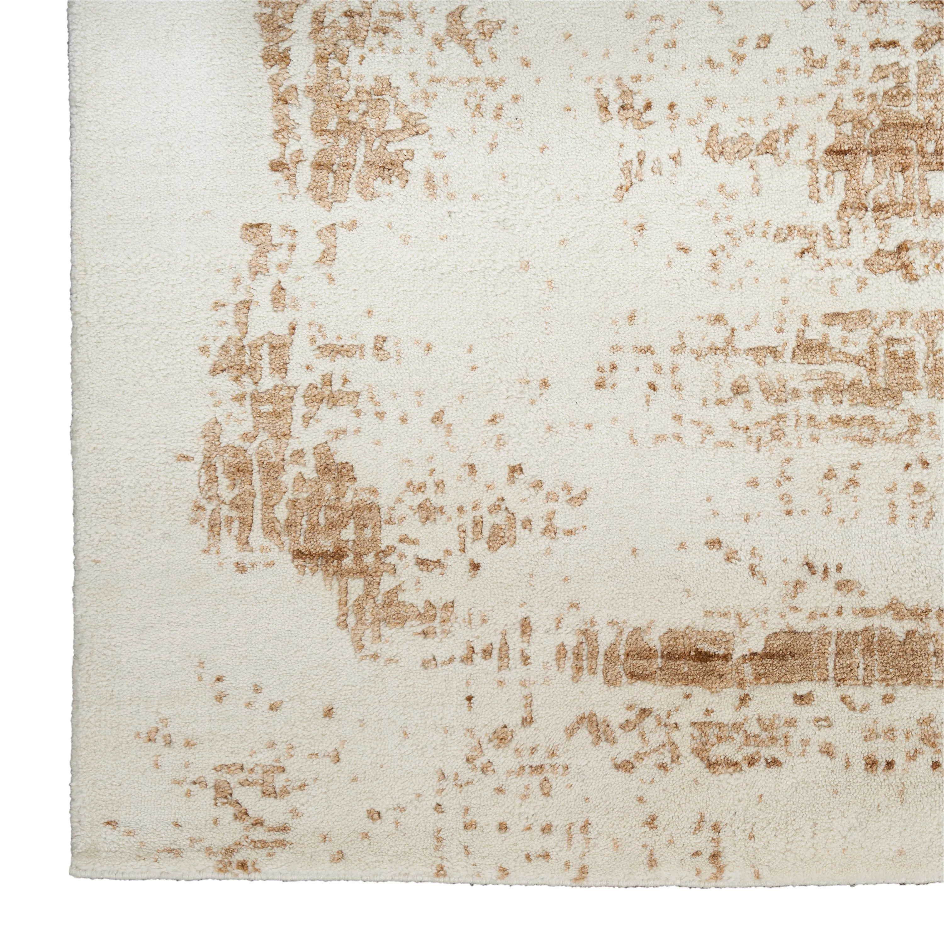 Ivory Essentials Gold Contemporary Wool Blend Rug