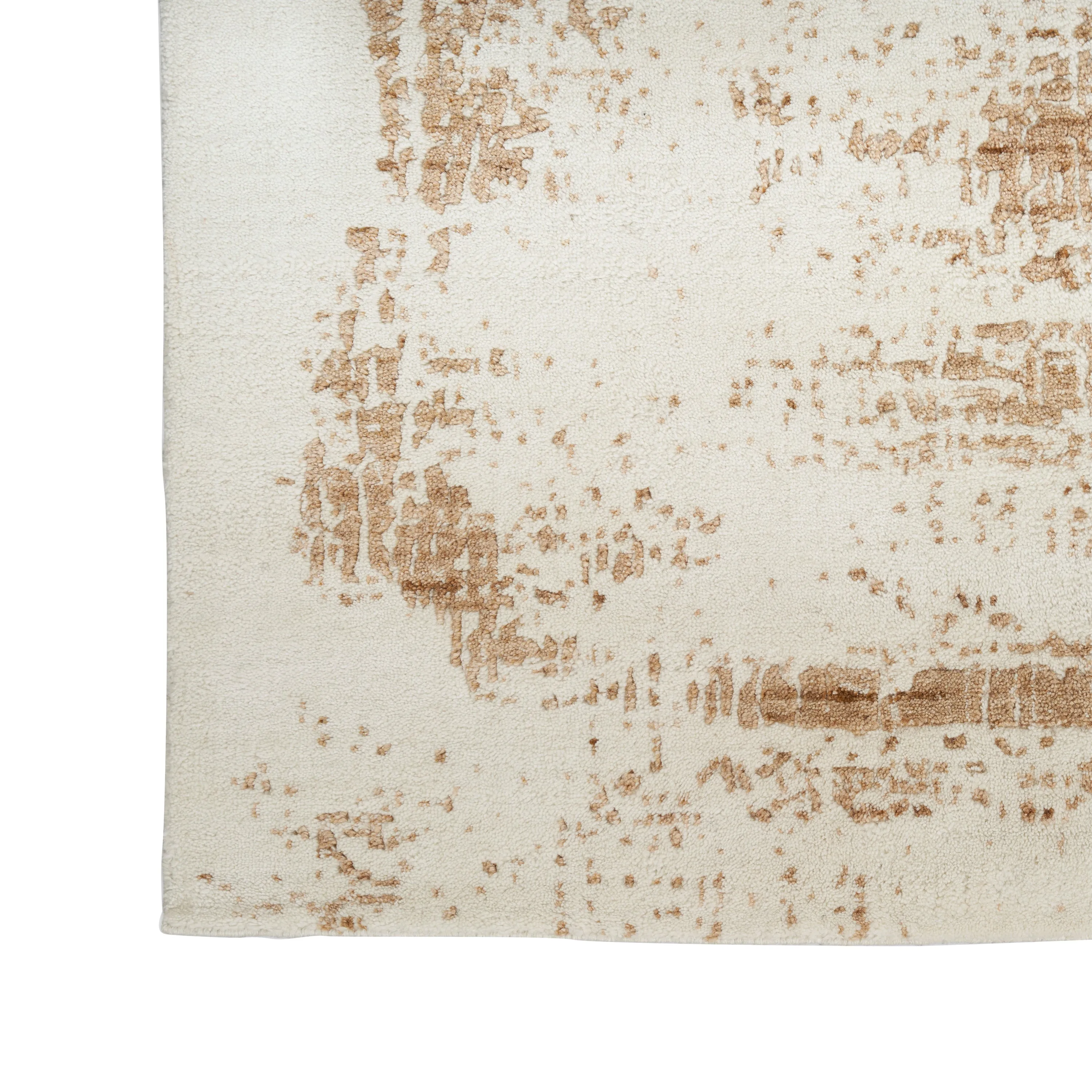 Ivory Essentials Gold Contemporary Wool Blend Rug