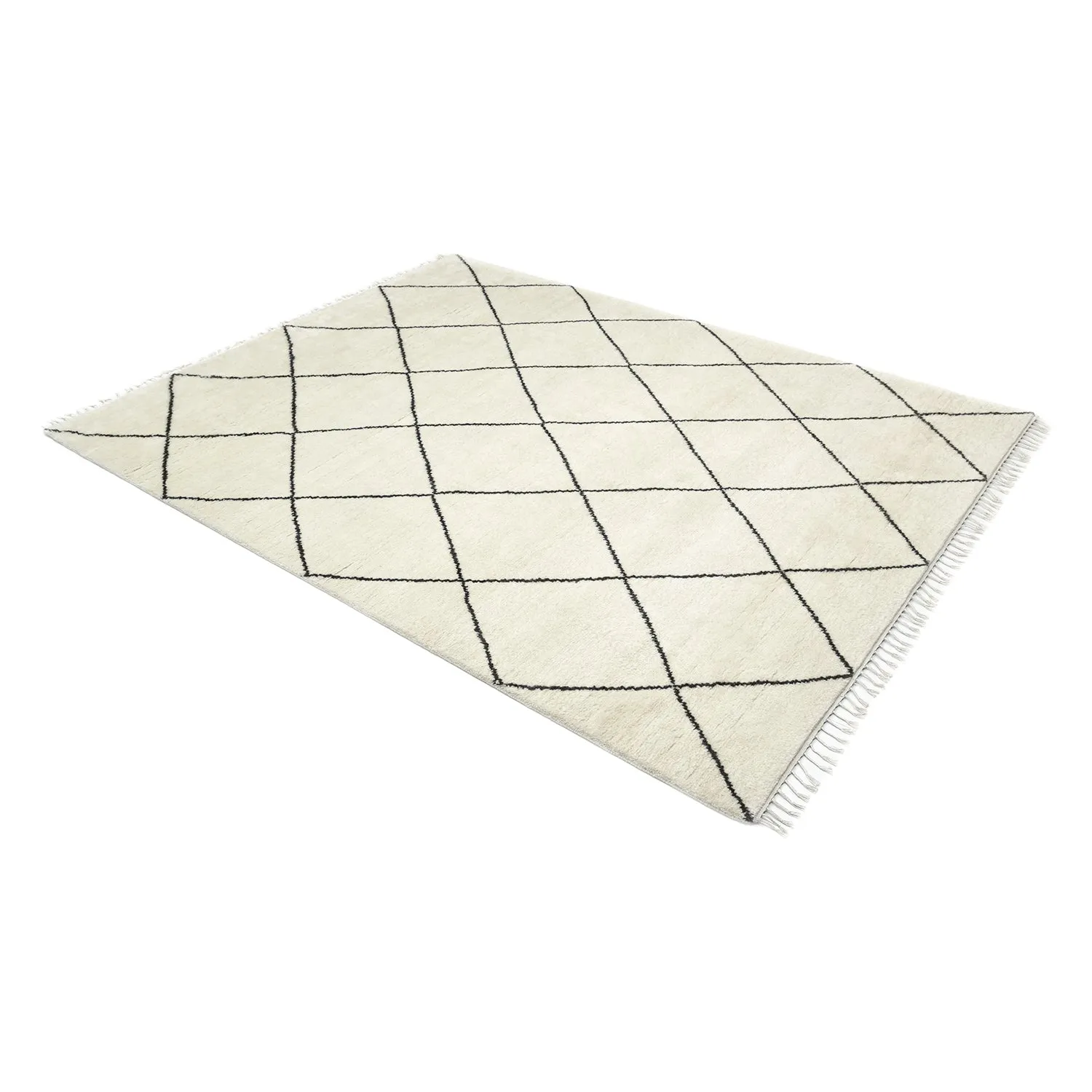 Ivory Moroccan Diamond Shag Rug - 8' x 10'