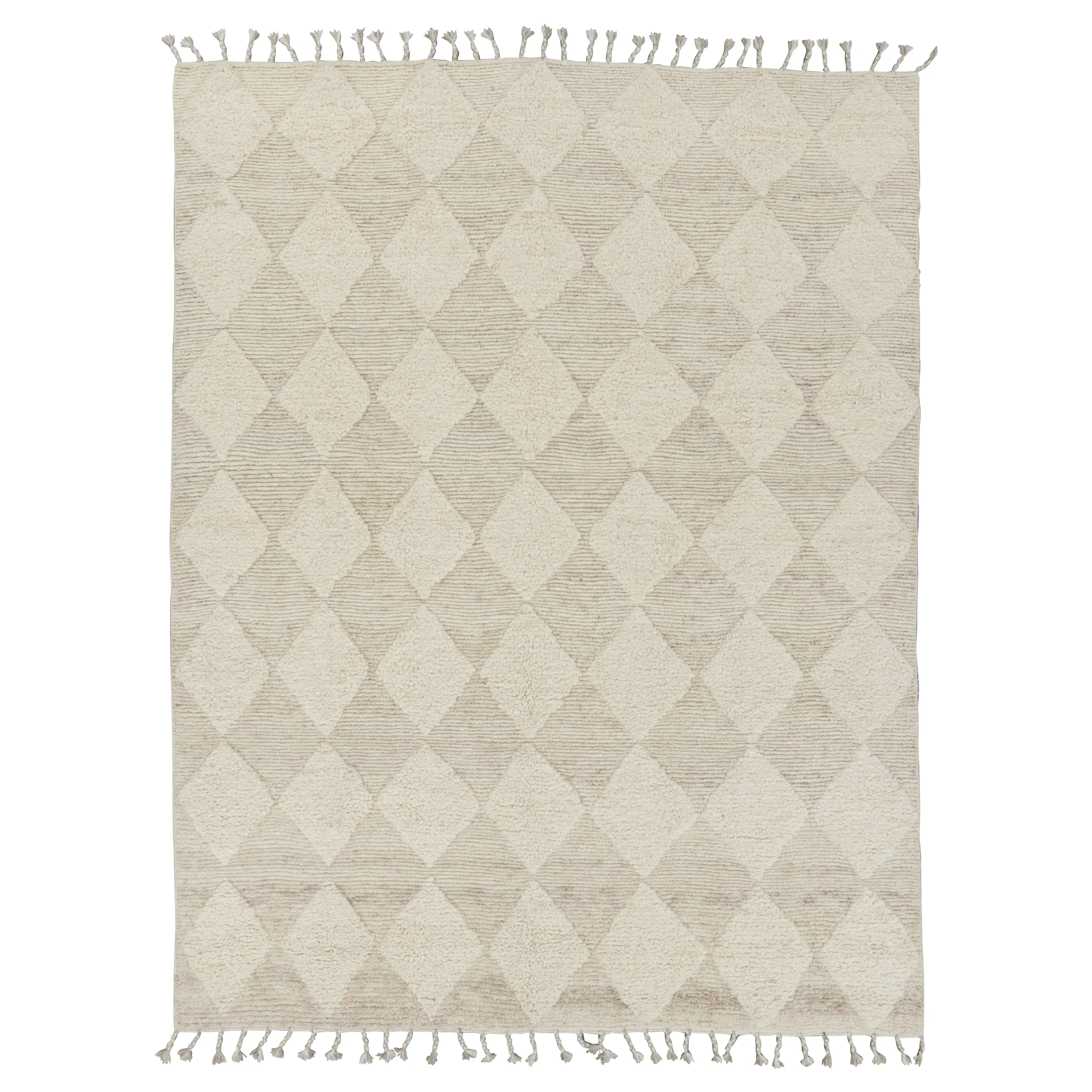 Ivory Moroccan Wool Rug - 9'3" x 12'