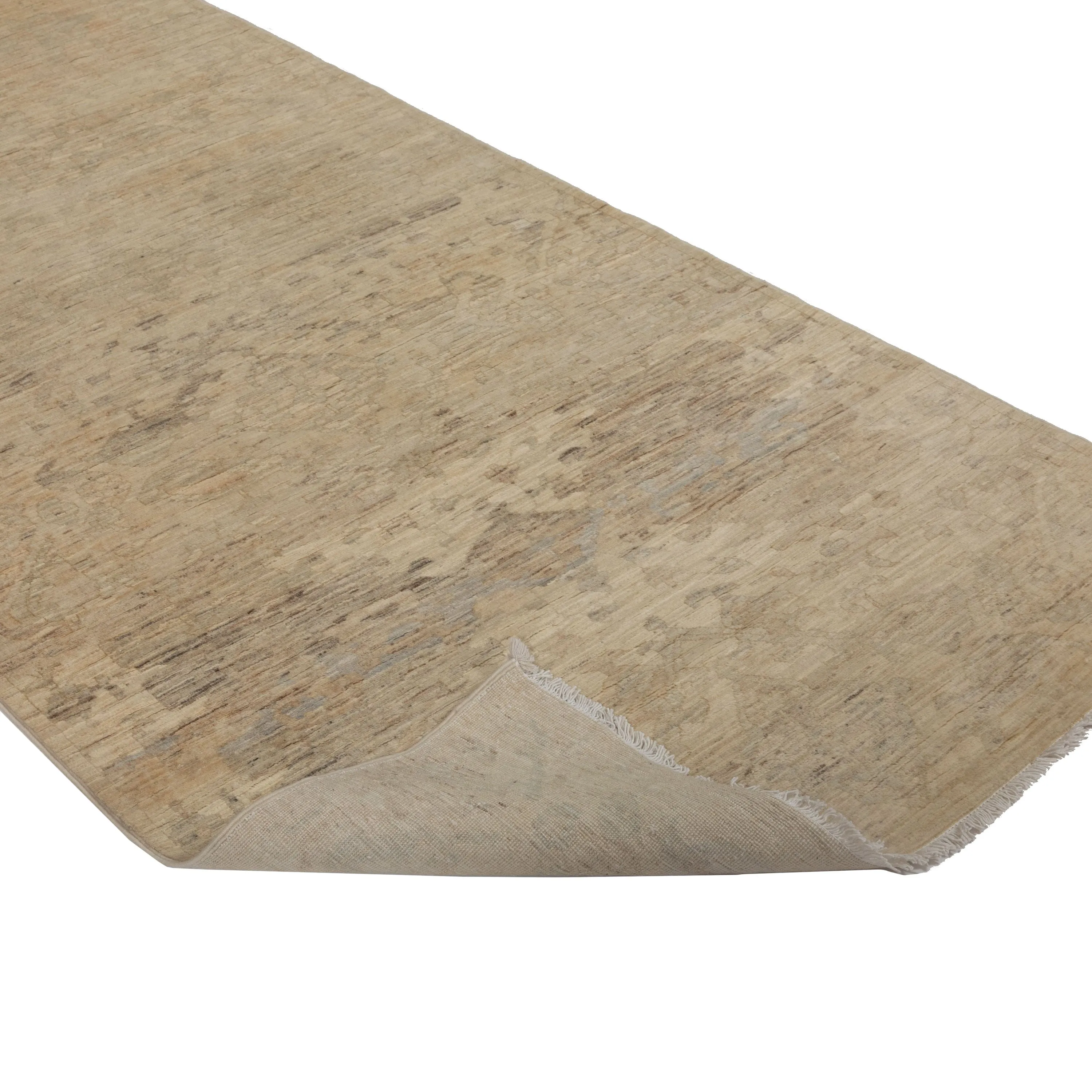 Ivory Overdyed Wool Runner - 3'11" x 9'1"