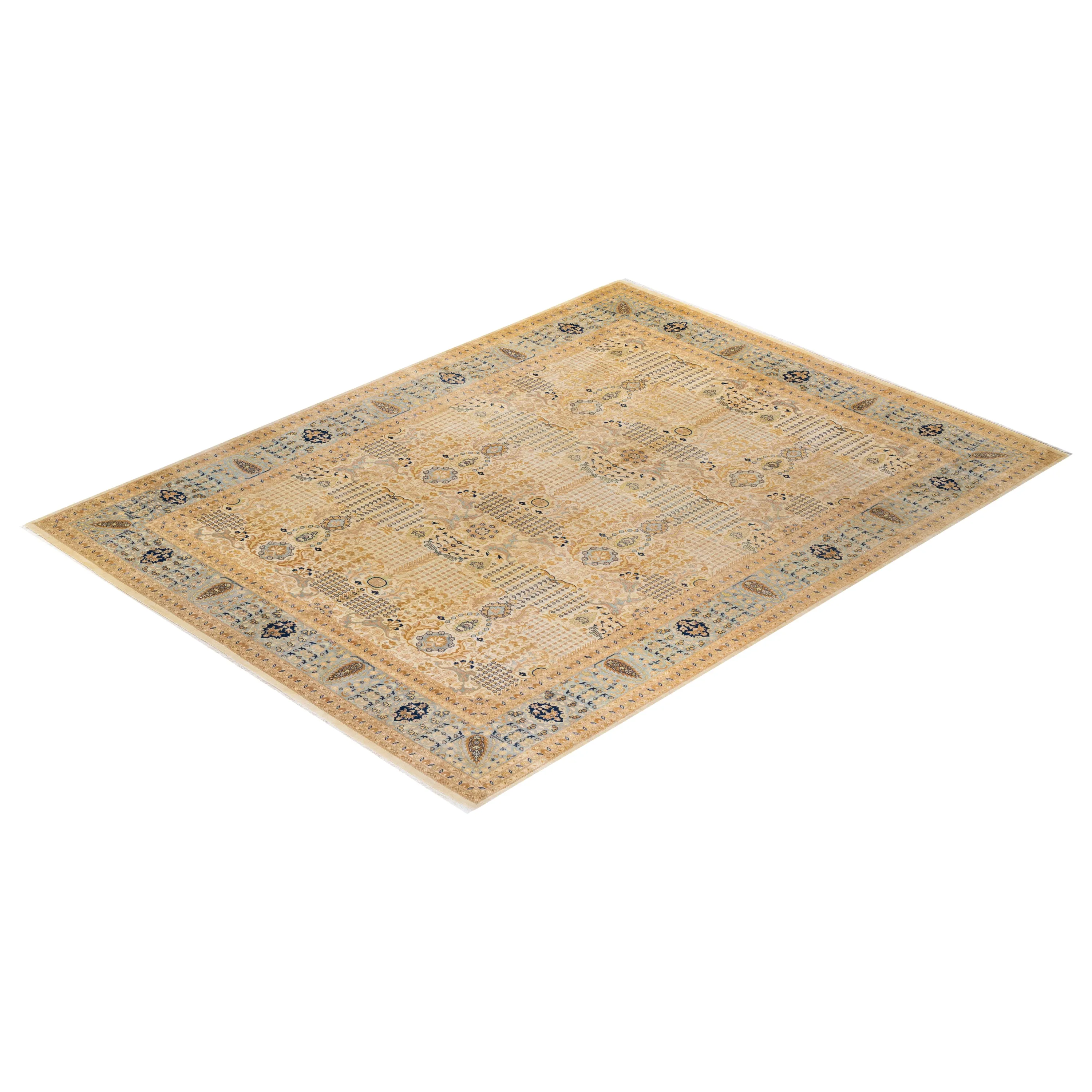 Ivory Traditional Wool Rug - 9'2" x 12'1"