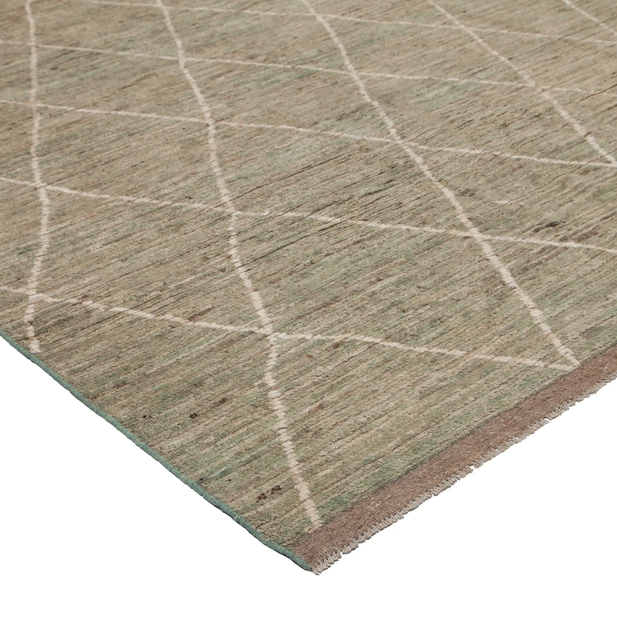 Light Blue & Brown Modern Wool Rug - 13'3'' x 19'