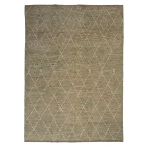 Light Blue & Brown Modern Wool Rug - 13'3'' x 19'