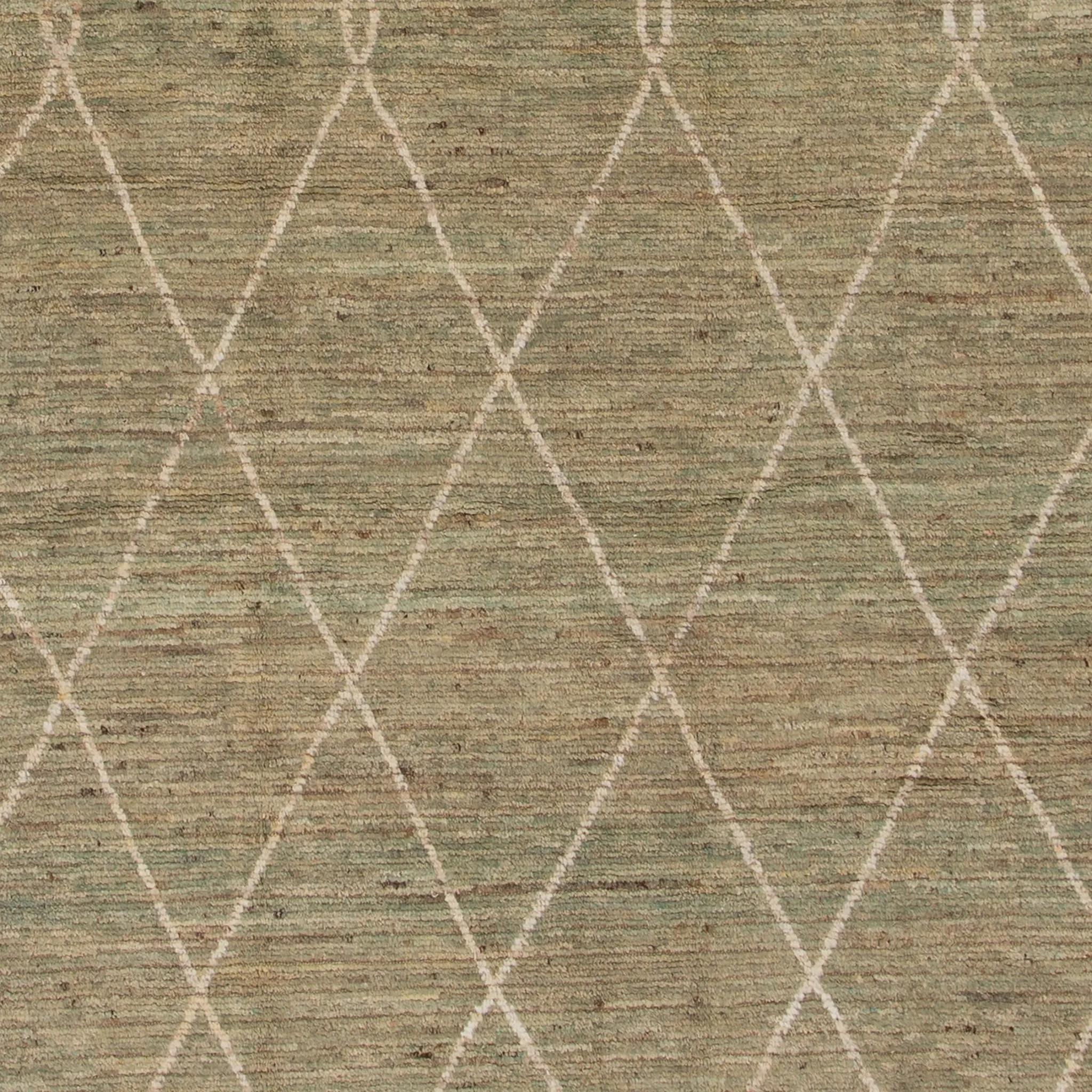 Light Blue & Brown Modern Wool Rug - 13'3'' x 19'