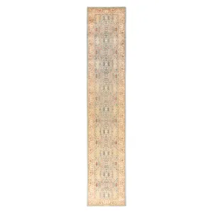 Light Blue Traditional Wool Runner - 2'7" x 13'9"