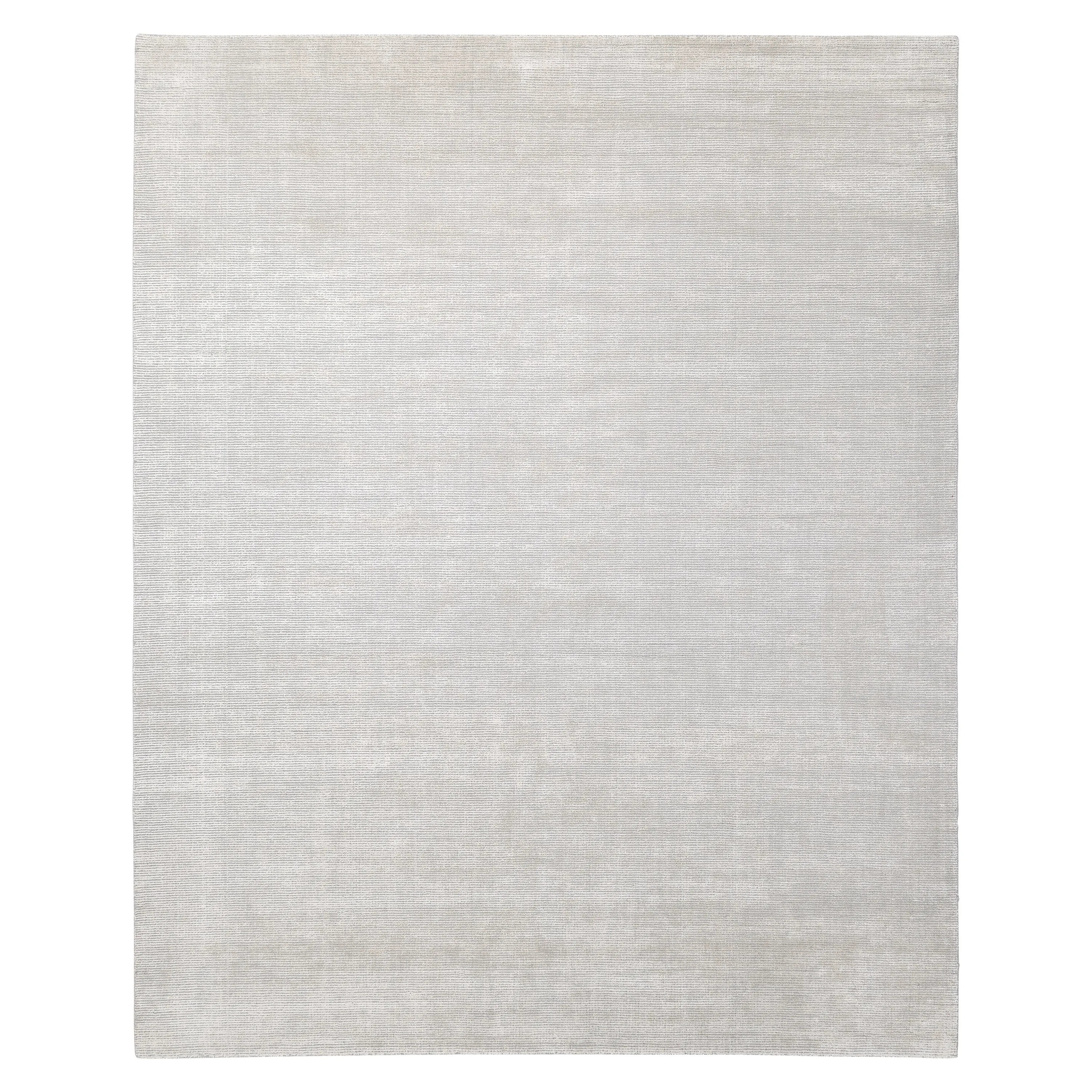 Light Grey Solid Wool Rug - 10' x 14'