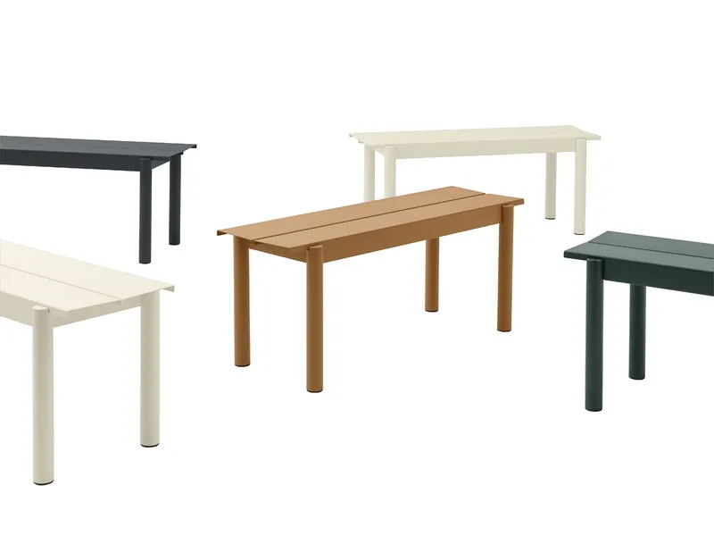 Linear Steel Bench, Black 170cm