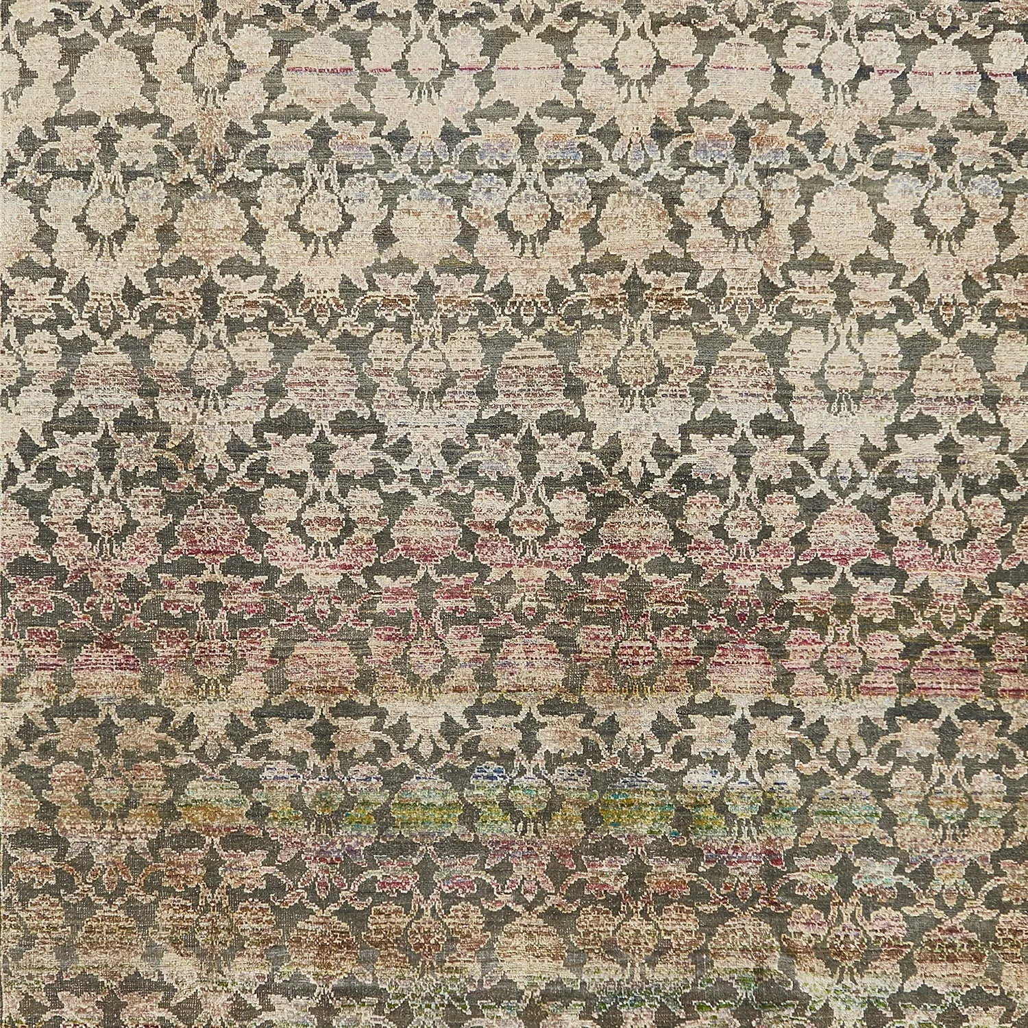 Multicolored Alchemy Traditional Wool Silk Blend Rug - 8'9" x 11'9"