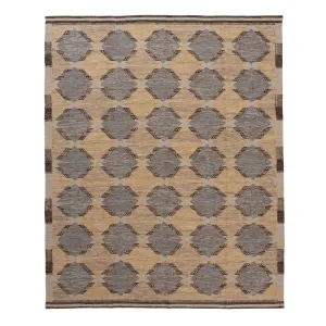 Multicolored Flatweave Wool Cotton Silk Rug - 7'9" x 9'8"
