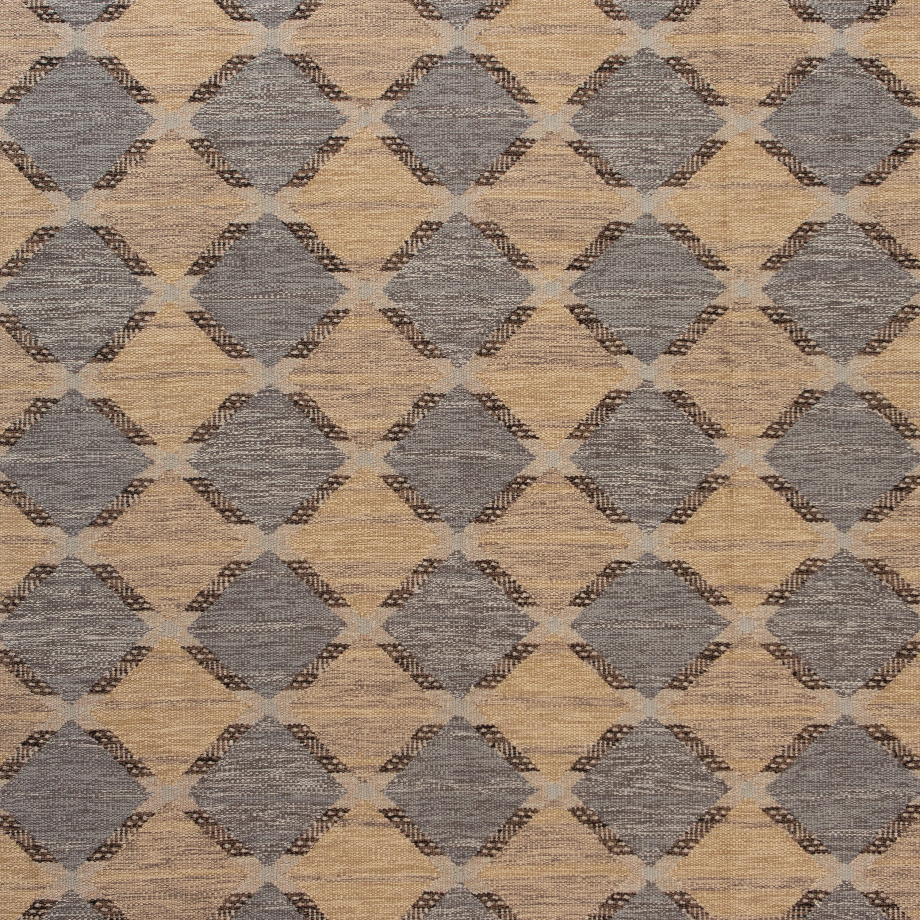 Multicolored Flatweave Wool Cotton Silk Rug - 7'9" x 9'8"