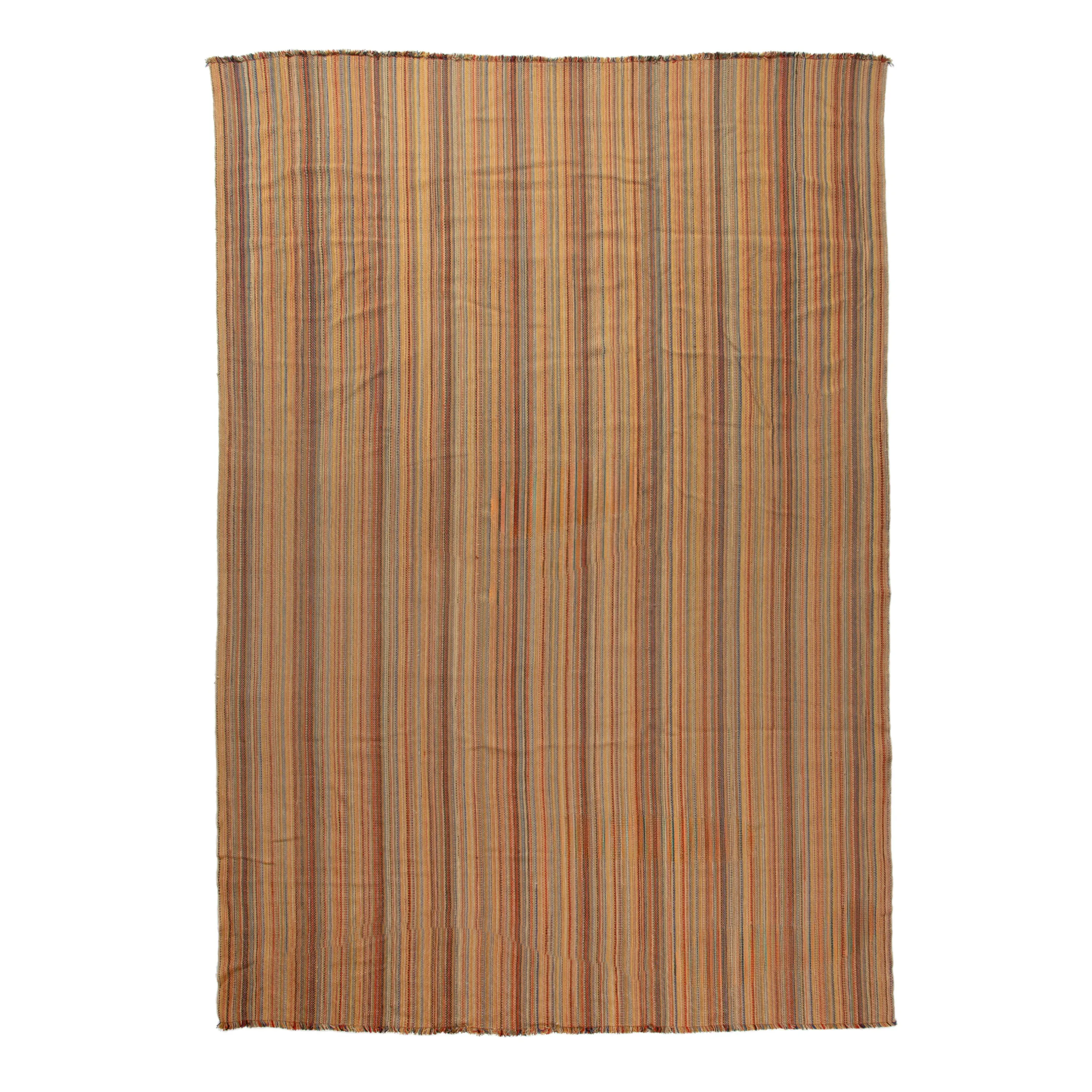 Multicolored Flatweave Wool Rug - 12' x 16'