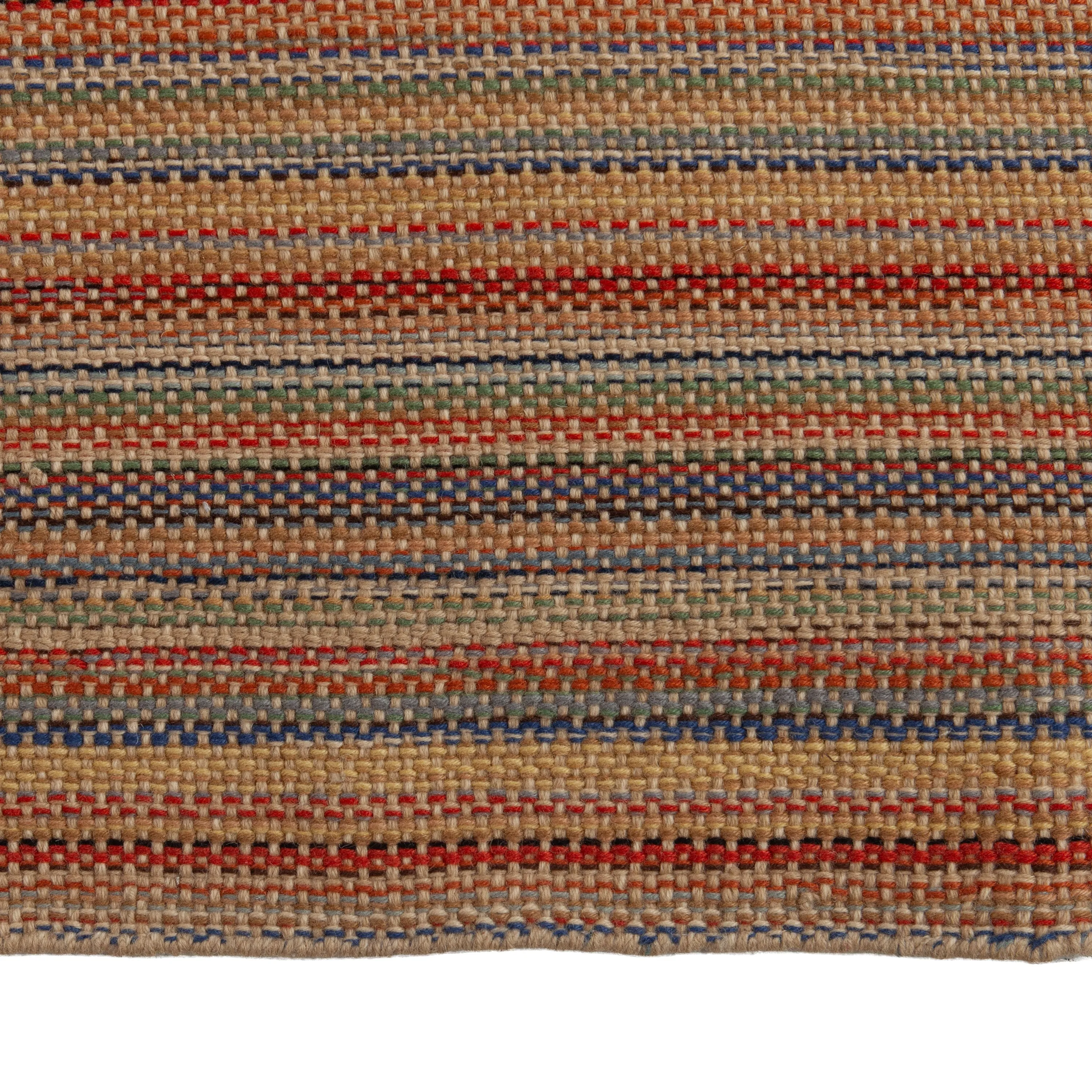 Multicolored Flatweave Wool Rug - 12' x 16'