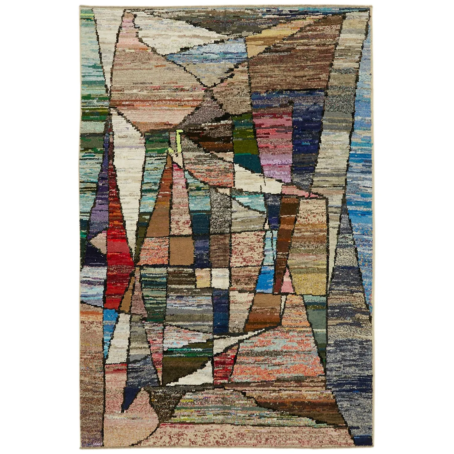 Multicolored Moroccan Wool Cotton Blend Rug - 8'3" x 12'7"