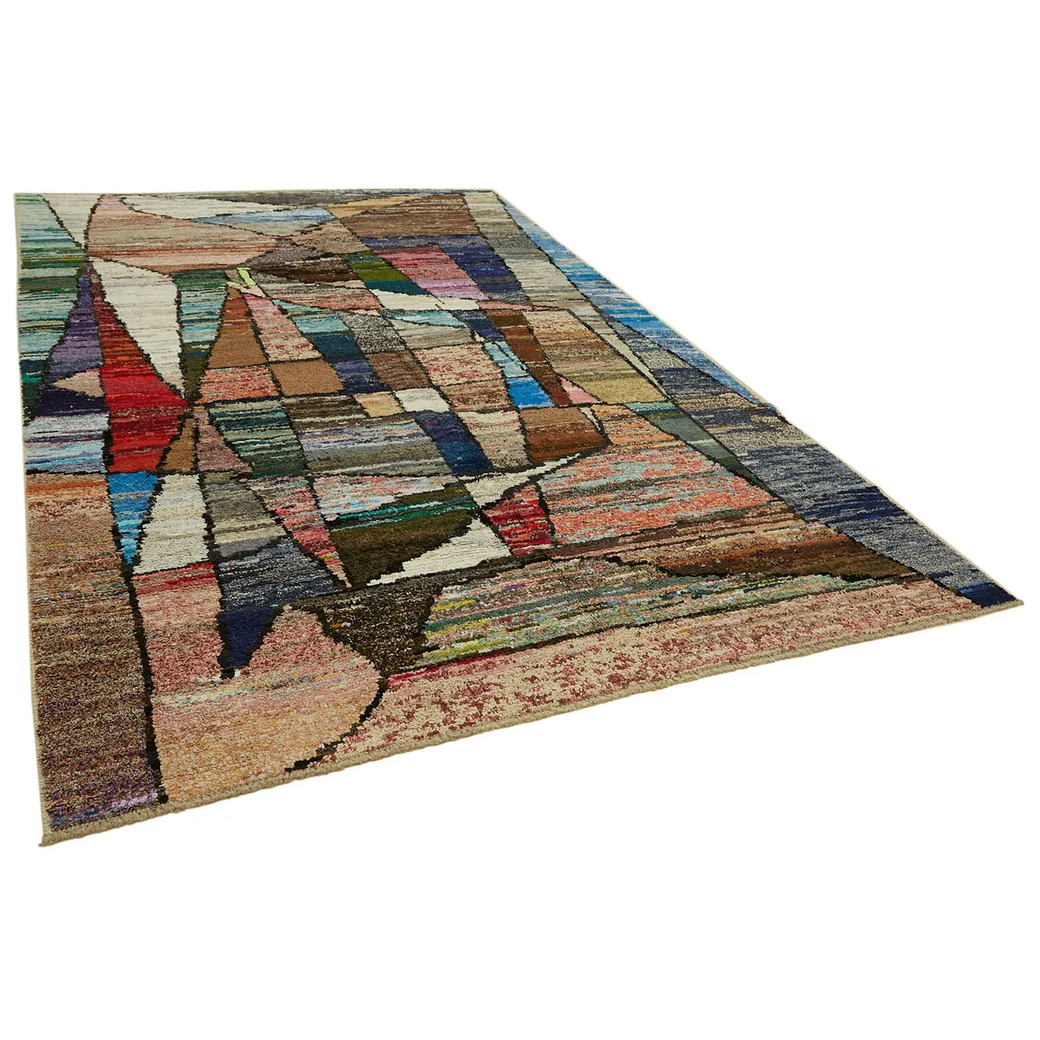 Multicolored Moroccan Wool Cotton Blend Rug - 8'3" x 12'7"
