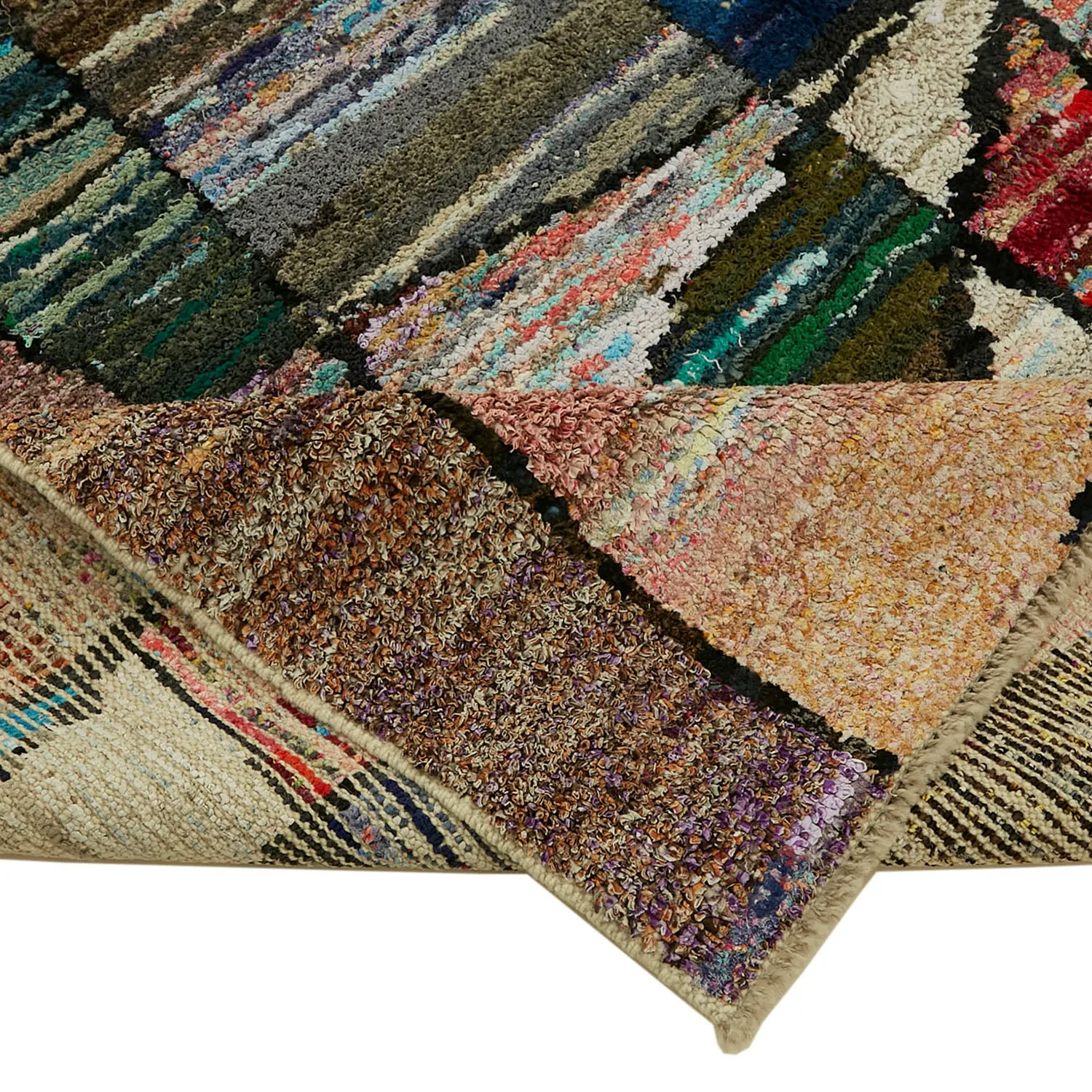 Multicolored Moroccan Wool Cotton Blend Rug - 8'3" x 12'7"