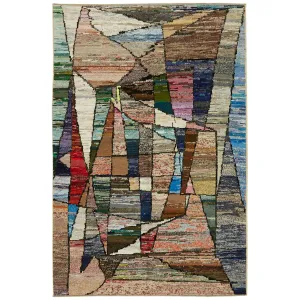 Multicolored Moroccan Wool Cotton Blend Rug - 8'3" x 12'7"