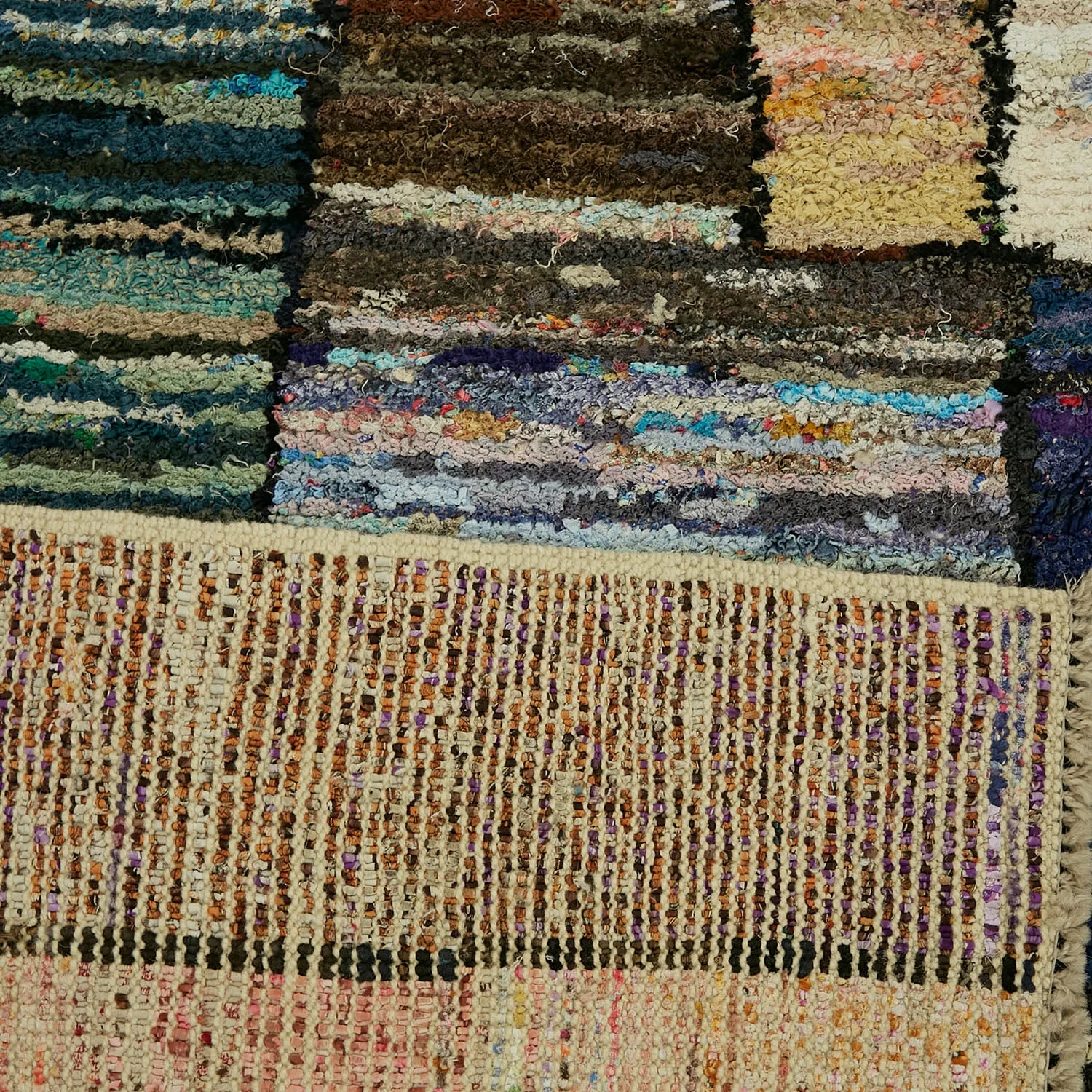 Multicolored Moroccan Wool Cotton Blend Rug - 8'3" x 12'7"
