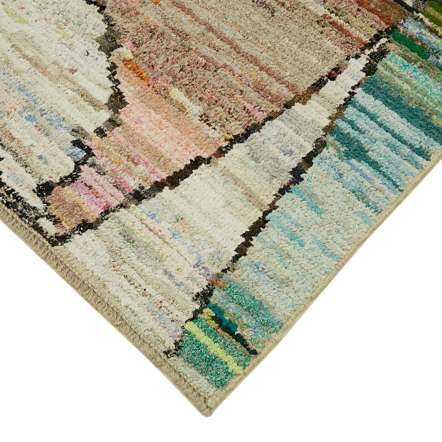 Multicolored Moroccan Wool Cotton Blend Rug - 8'3" x 12'7"