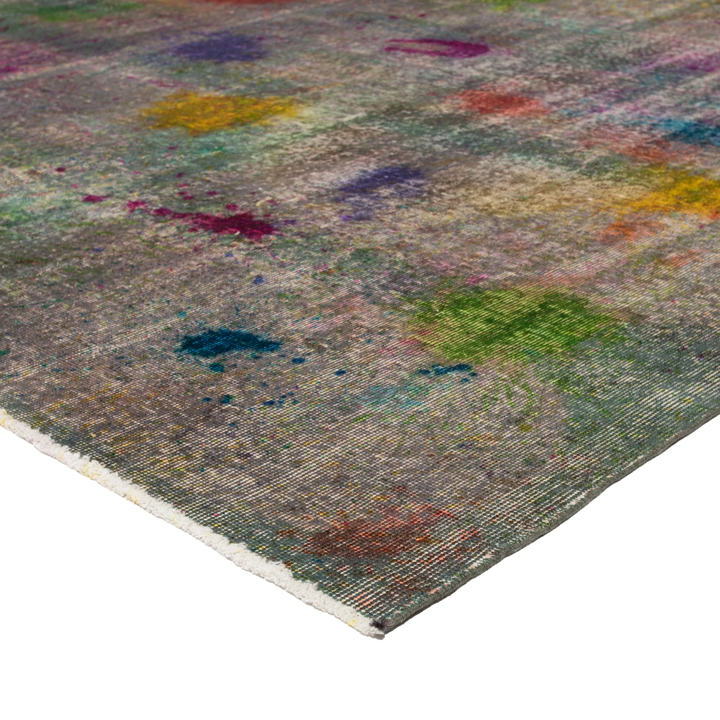 Multicolored Overdyed Wool Rug - 9'10" x 17'