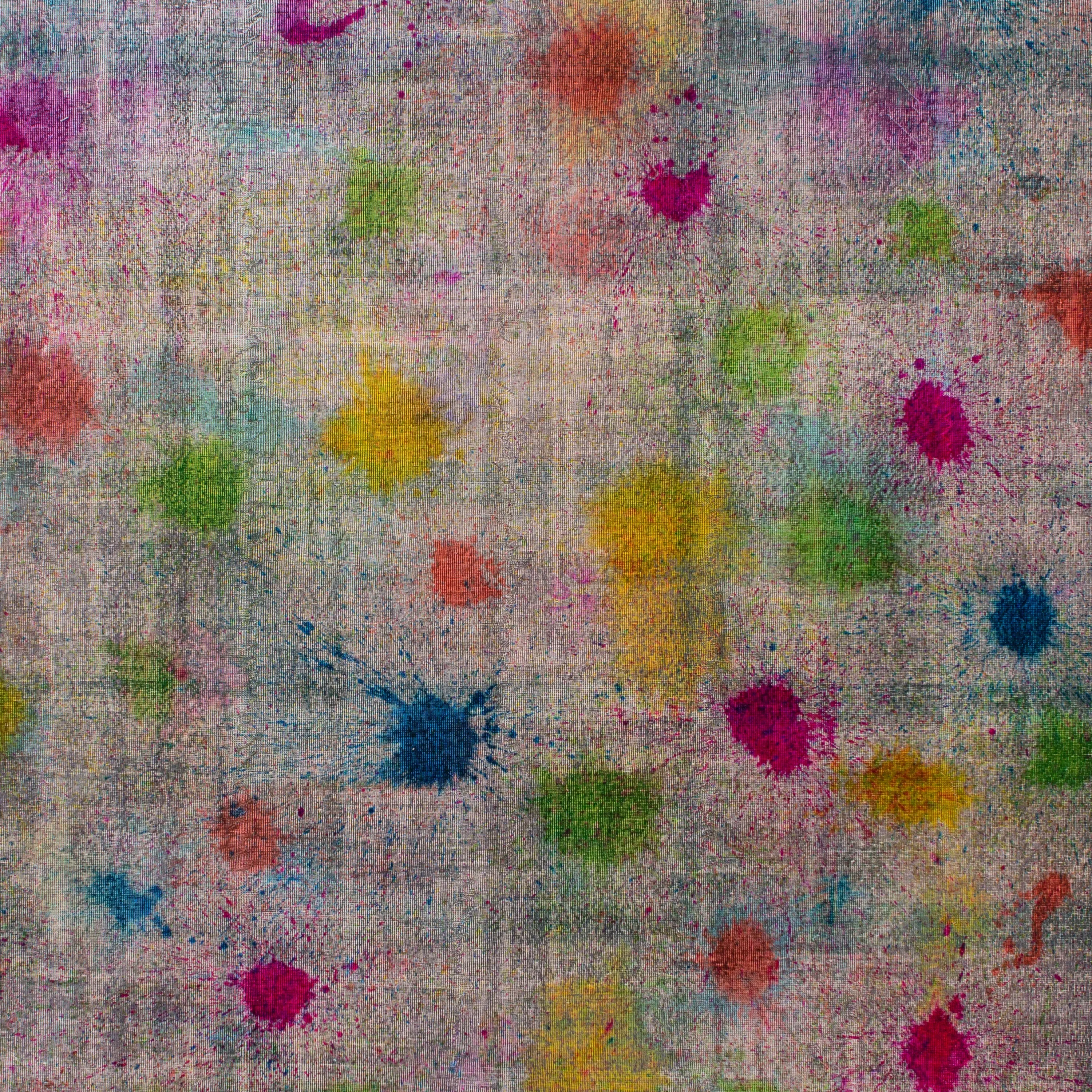 Multicolored Overdyed Wool Rug - 9'10" x 17'