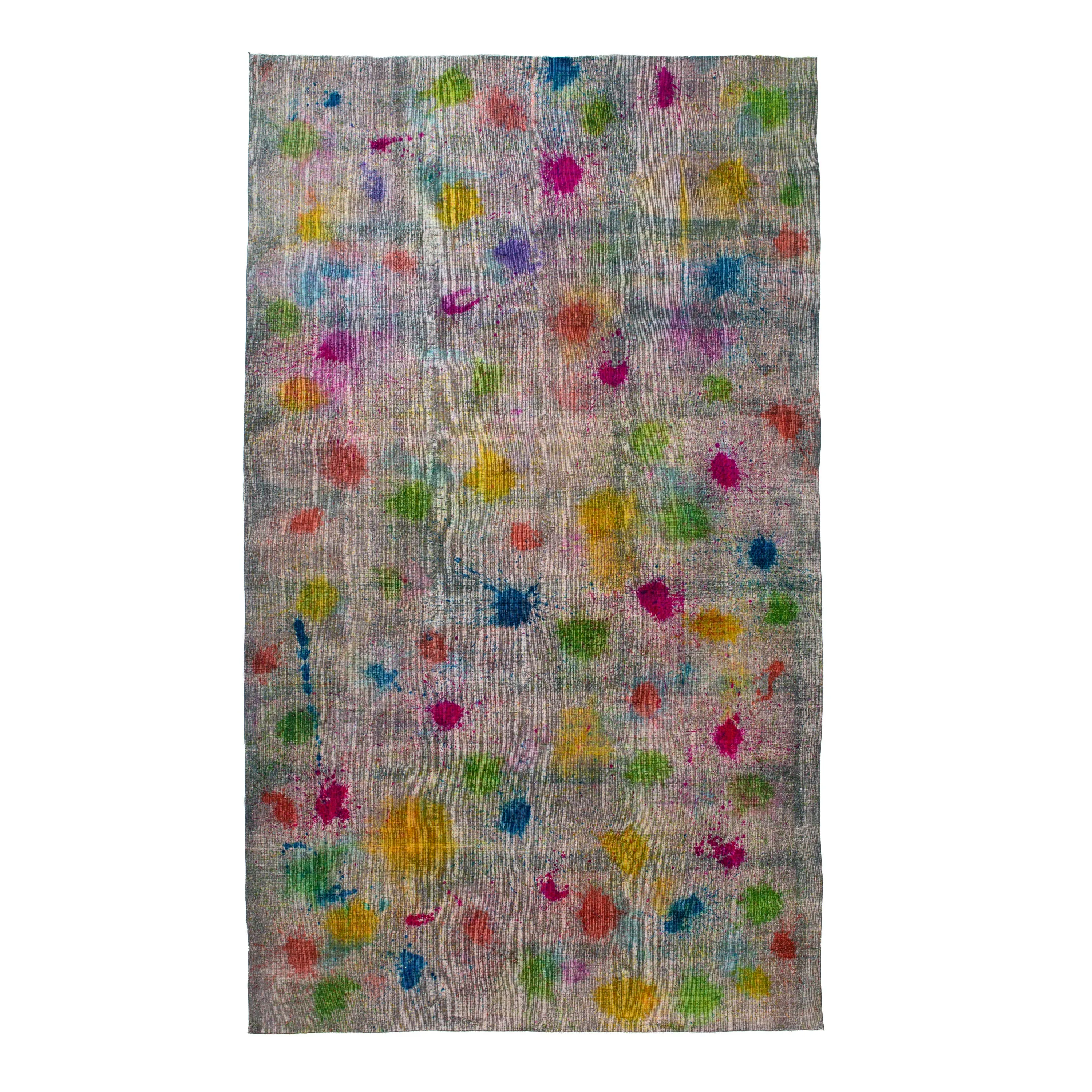 Multicolored Overdyed Wool Rug - 9'10" x 17'