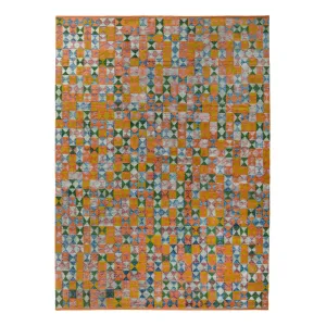 Multicolored Stelle Contemporary Tibetan Wool Silk Blend Rug - 8'11" x 12'2"