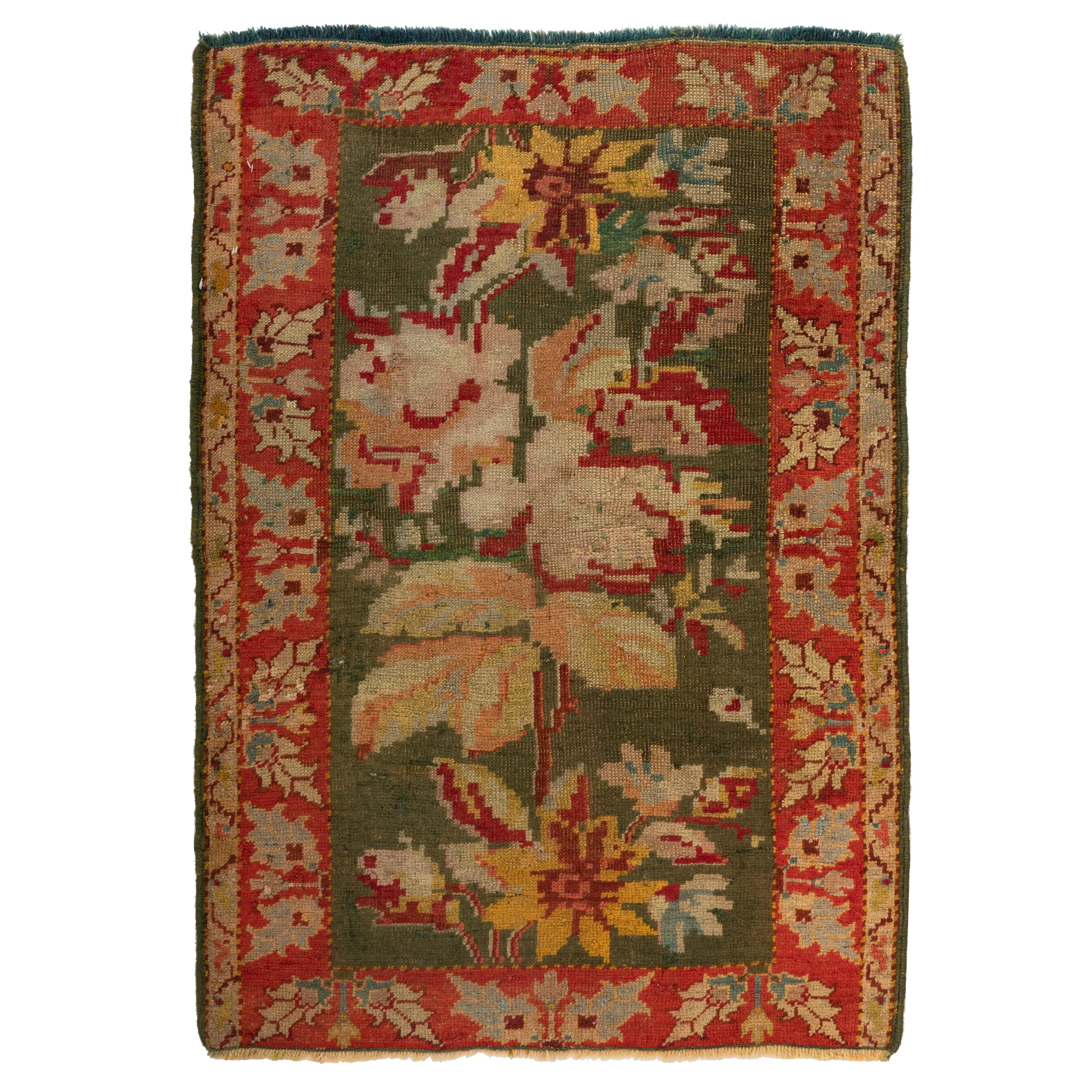 Multicolored Traditional Wool Rug - 3'1" x 4'3"