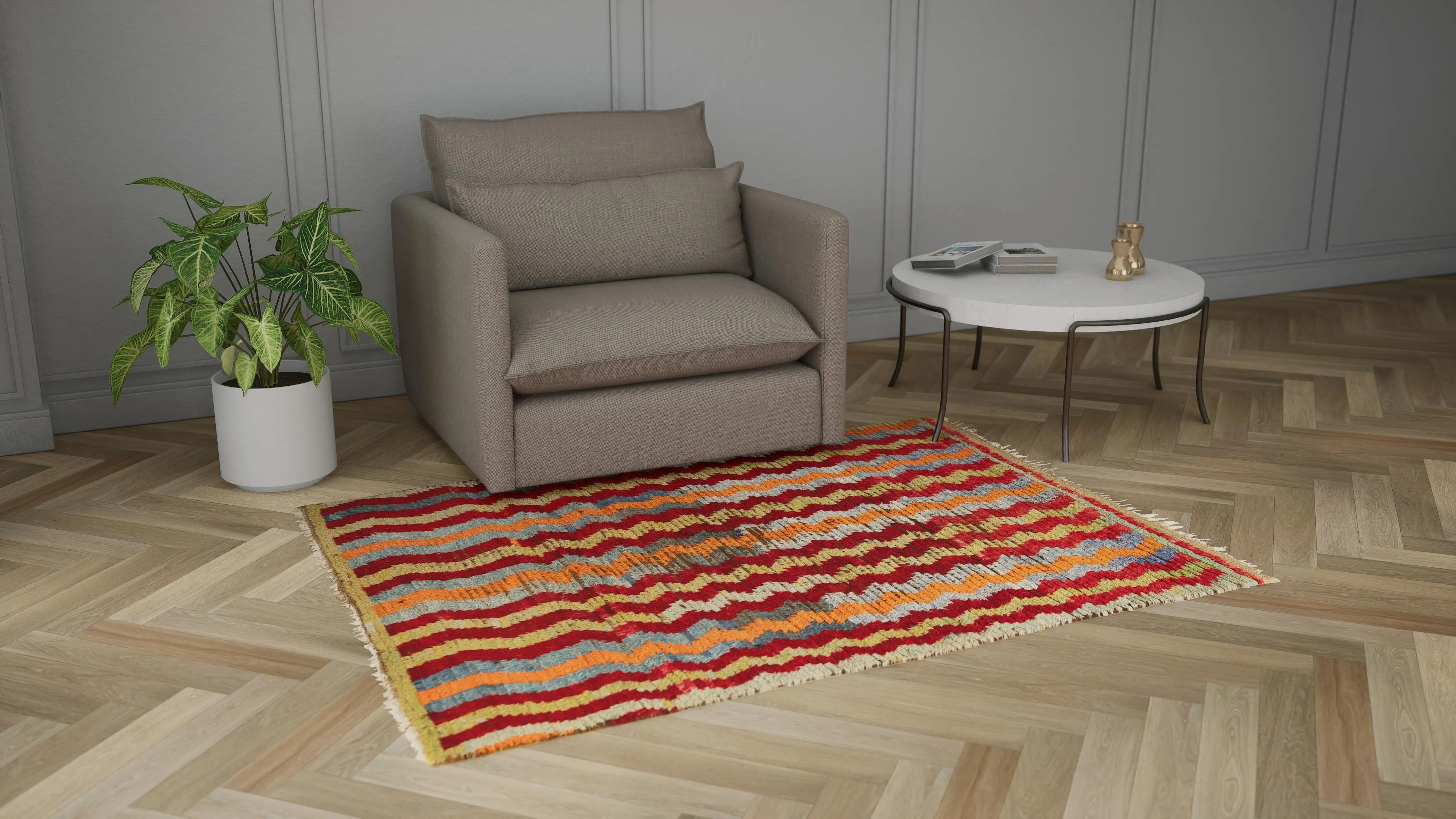 Multicolored Traditional Wool Rug - 5'6" x 7'9"