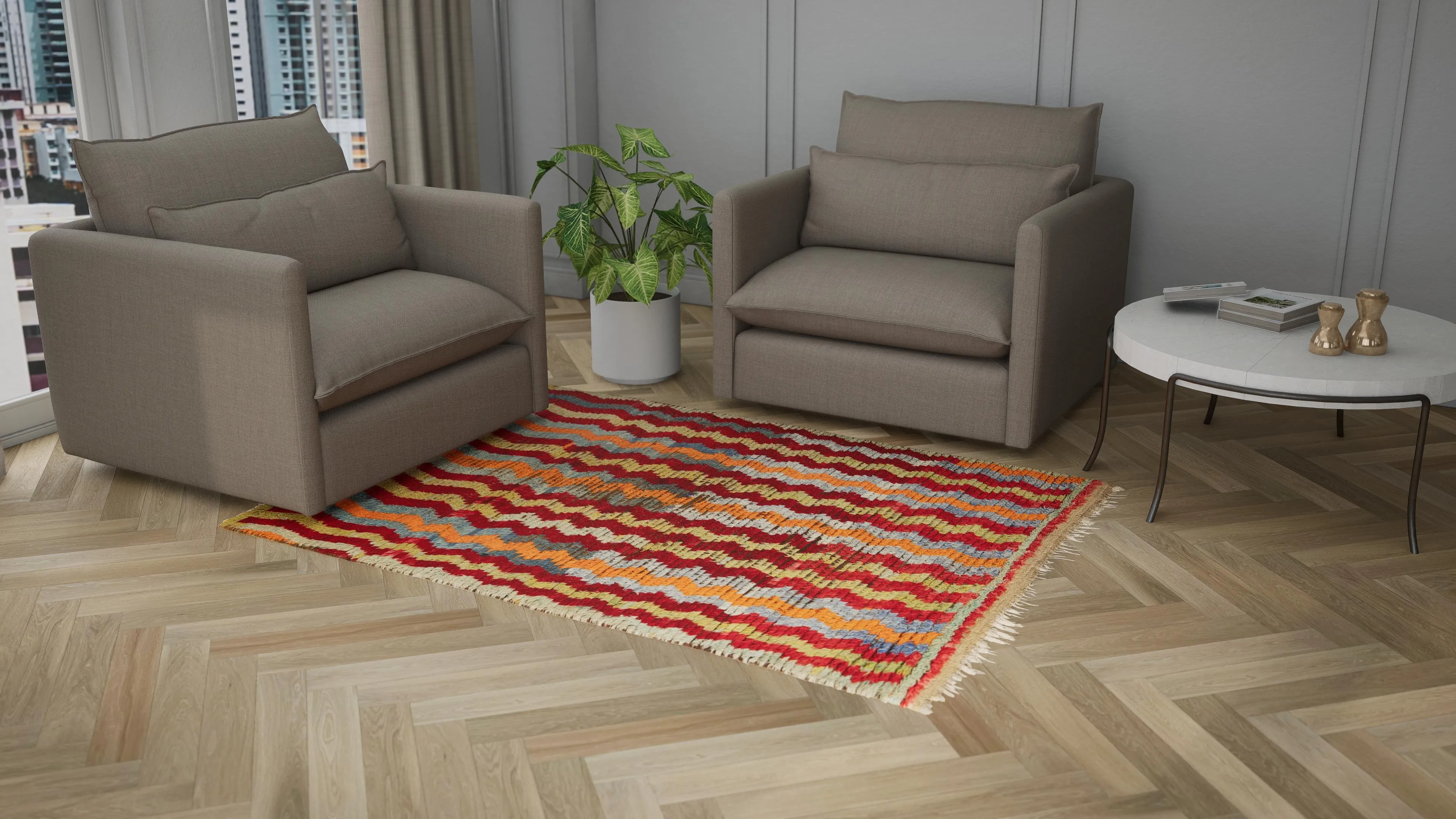 Multicolored Traditional Wool Rug - 5'6" x 7'9"