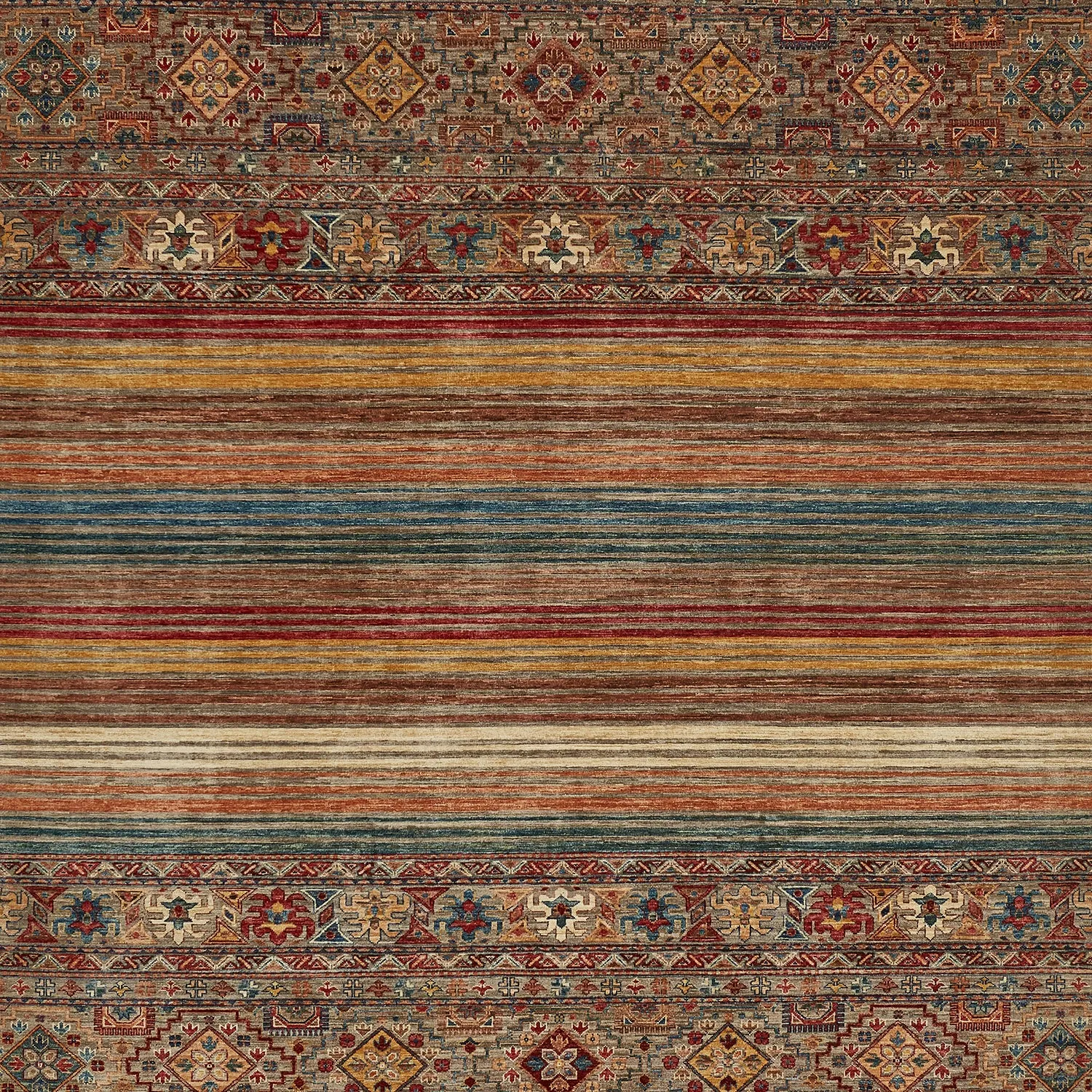 Multicolored Traditional Wool Rug - 8'1" x 11'5"