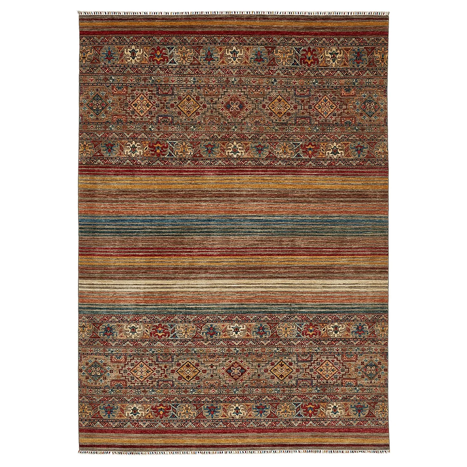Multicolored Traditional Wool Rug - 8'1" x 11'5"