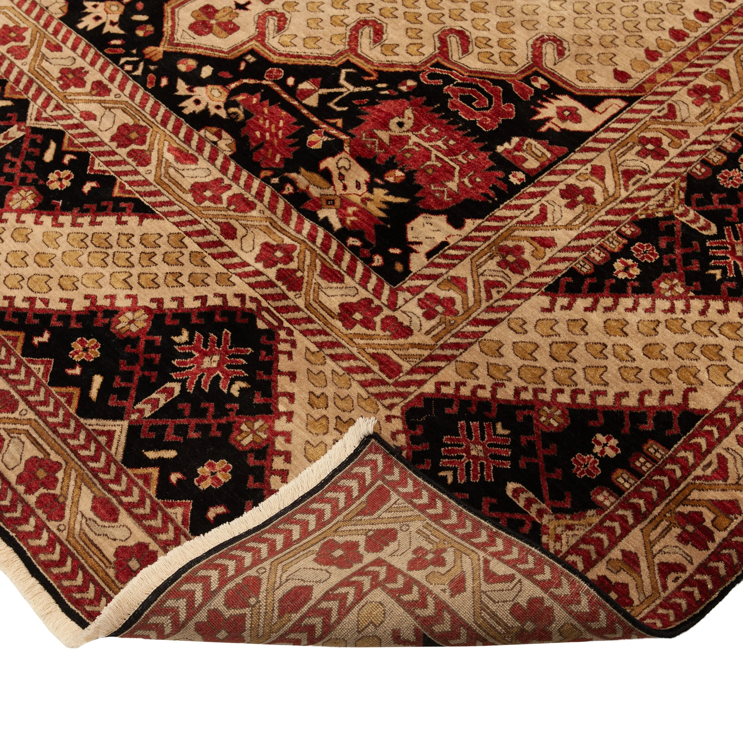 Multicolored Traditional Wool Rug - 9' x 12'
