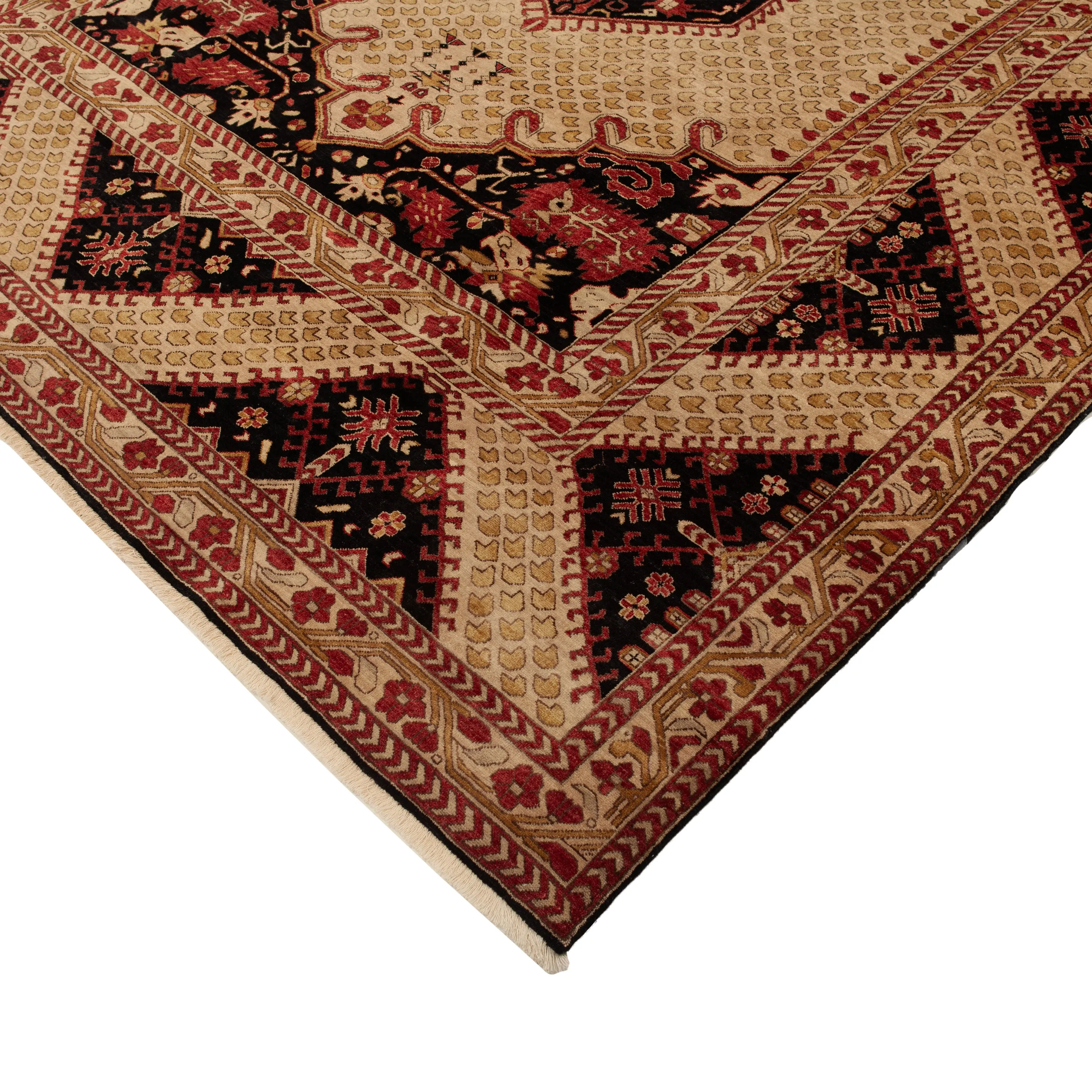 Multicolored Traditional Wool Rug - 9' x 12'