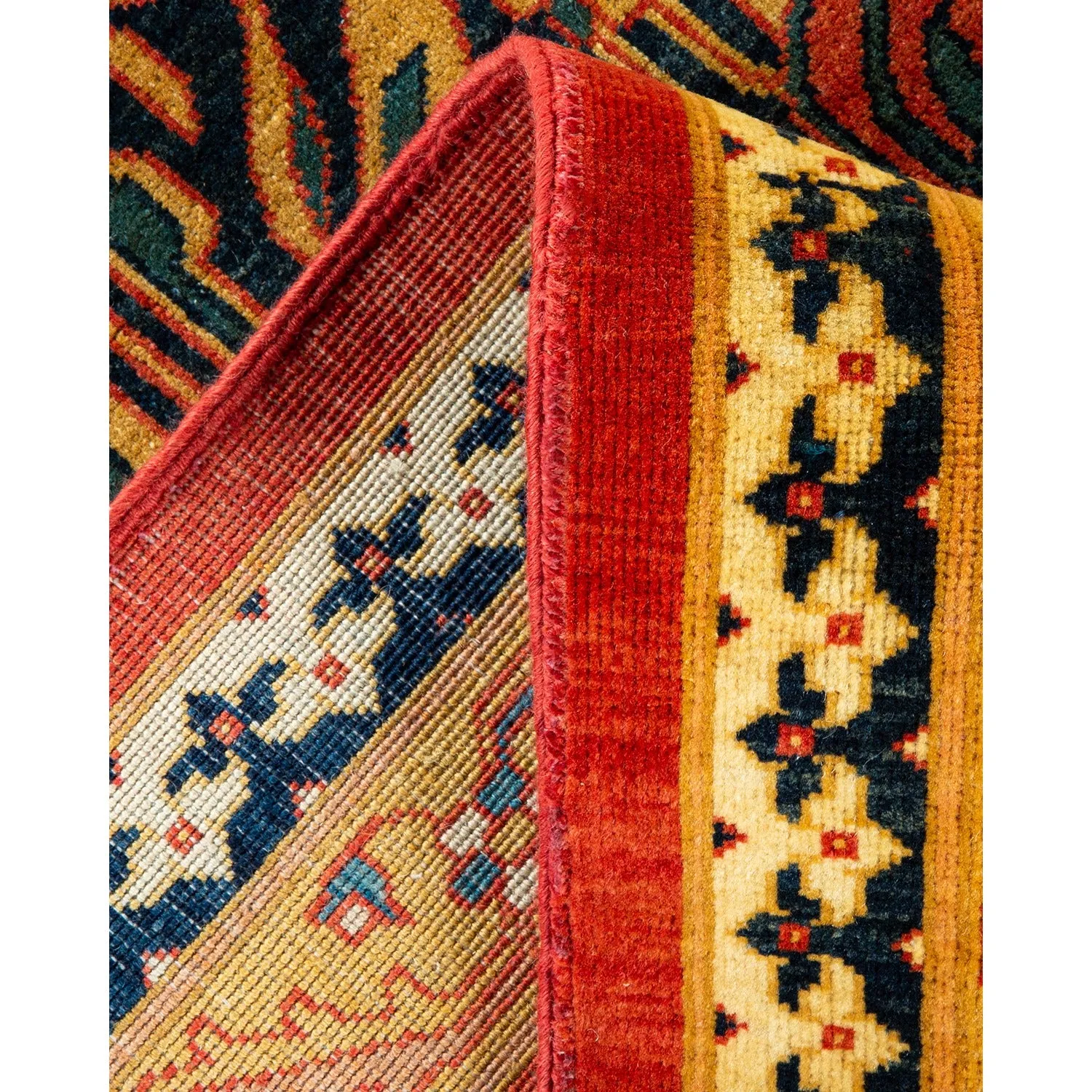Multicolored Traditional Wool Rug - 9'1" x 12'3"