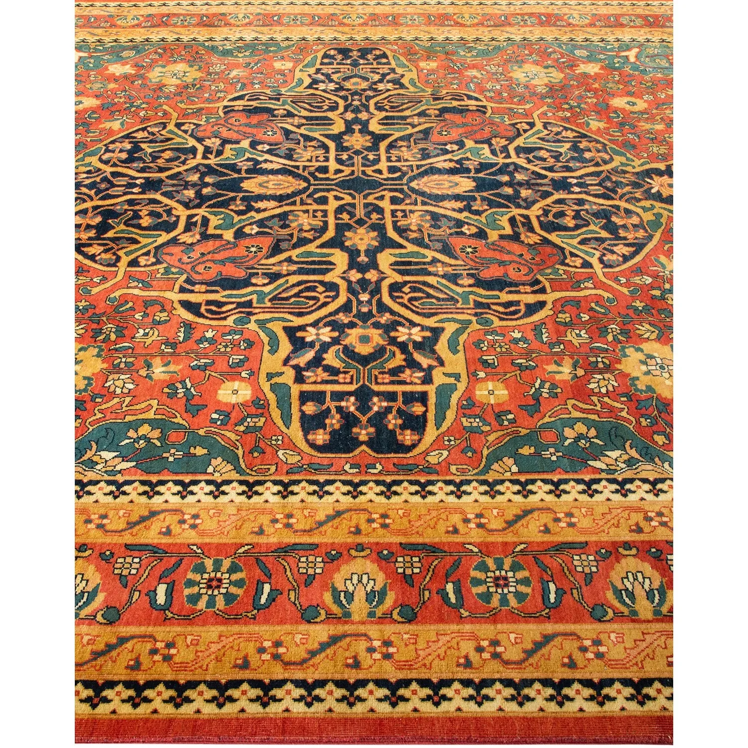Multicolored Traditional Wool Rug - 9'1" x 12'3"