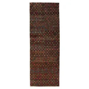 Multicolored Transitional Tibetan Wool Runner - 3'9" x 10'6"