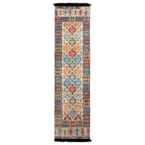 Multicolored Transitional Wool Runner - 3'3" x 12'2"